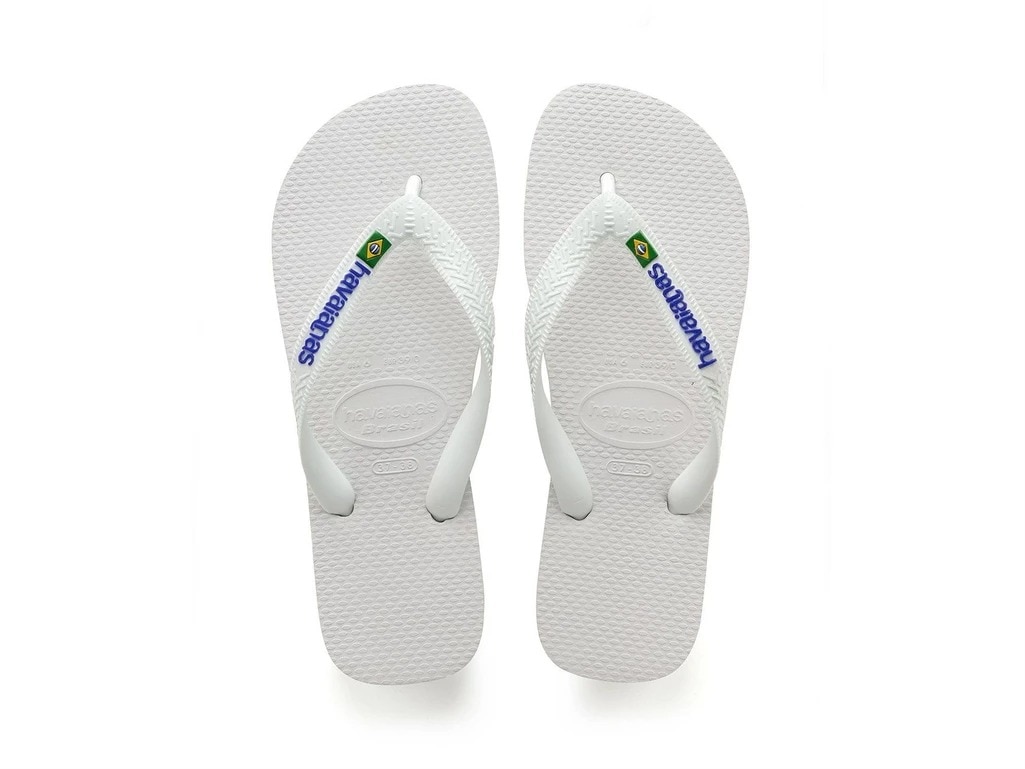 Chinelos unissexo Brasil Logo Branco-2