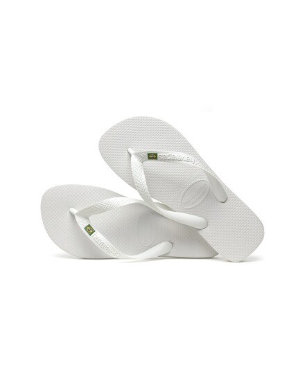Chinelos unissexo Brasil Logo Branco-4