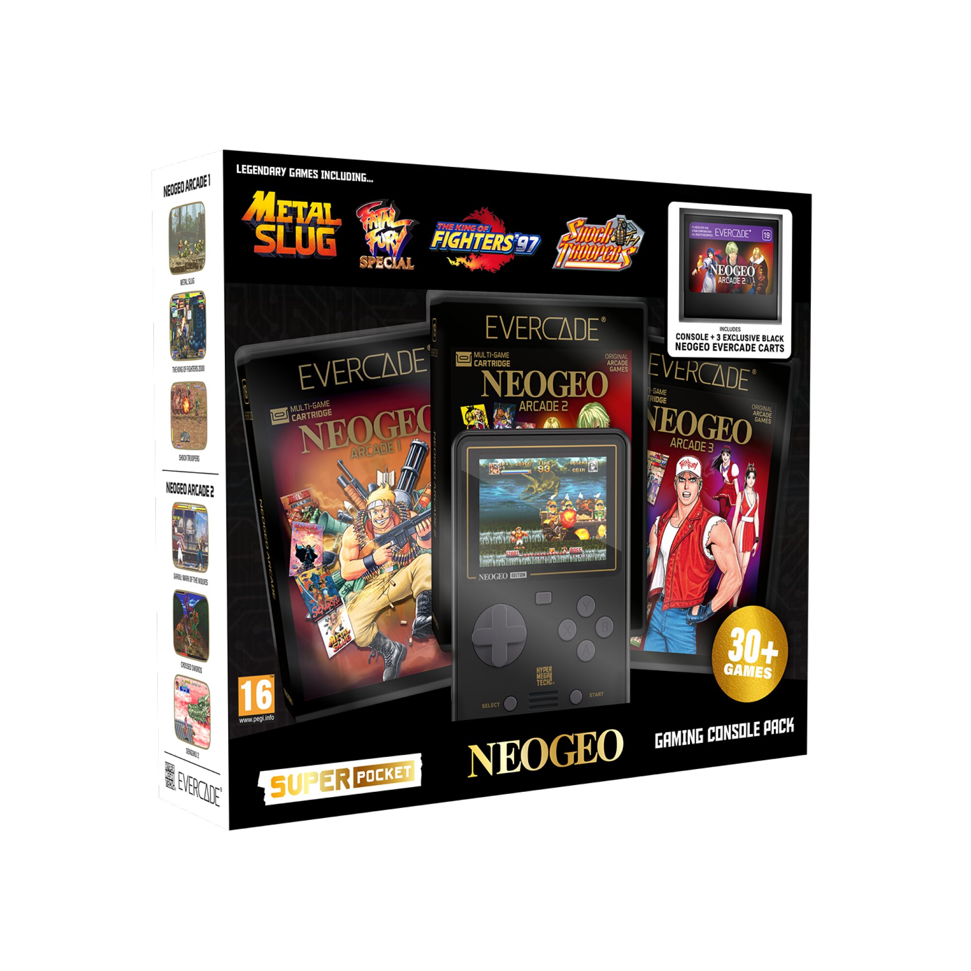 Bundle Pack Inicial Evercade ENEOGEO Super Pocket com Cartuchos 1