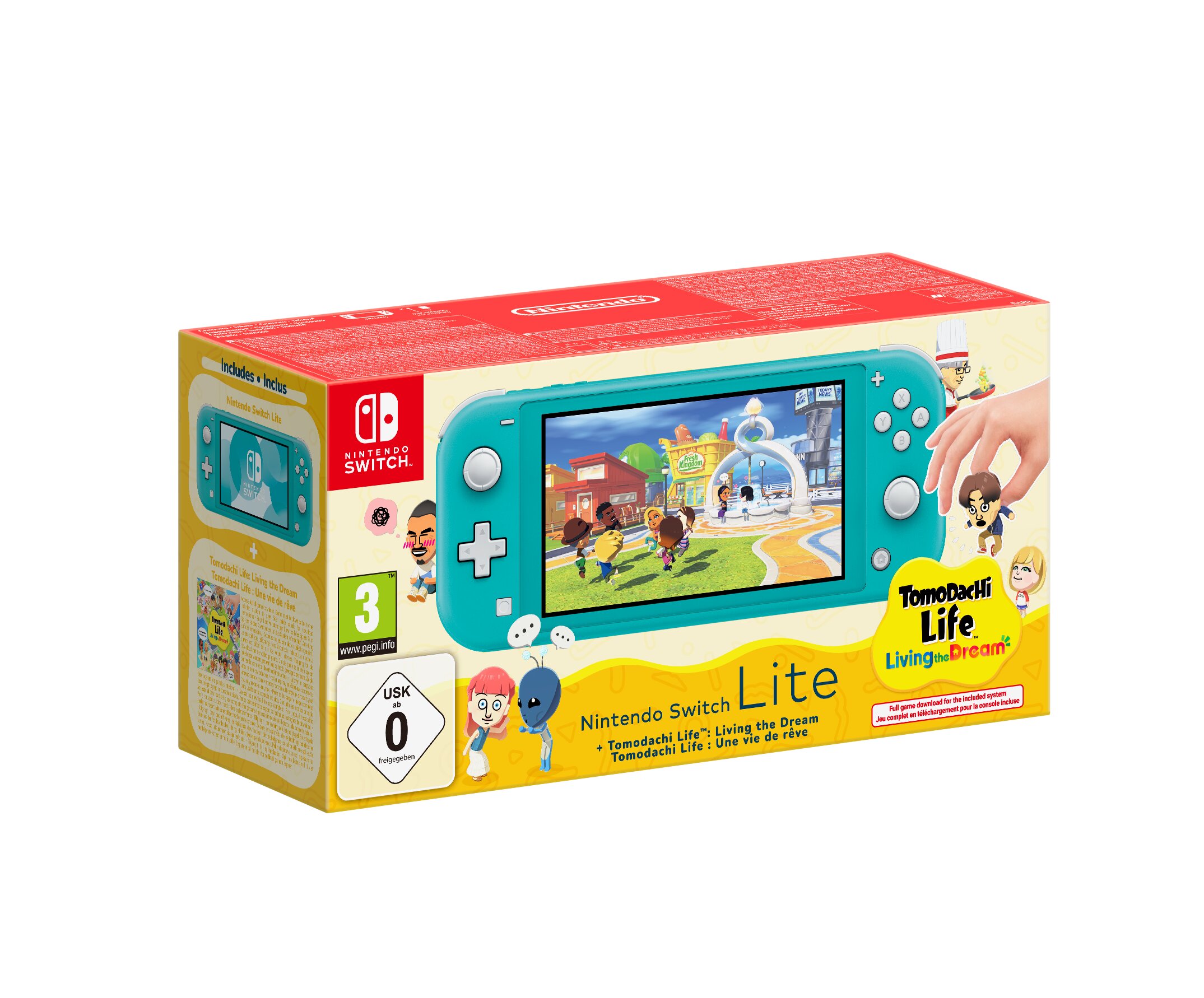 Consola Nintendo Switch Lite Turquesa + Tomodachi Life + 30 dias de Nintendo Switch Online Turquesa-1