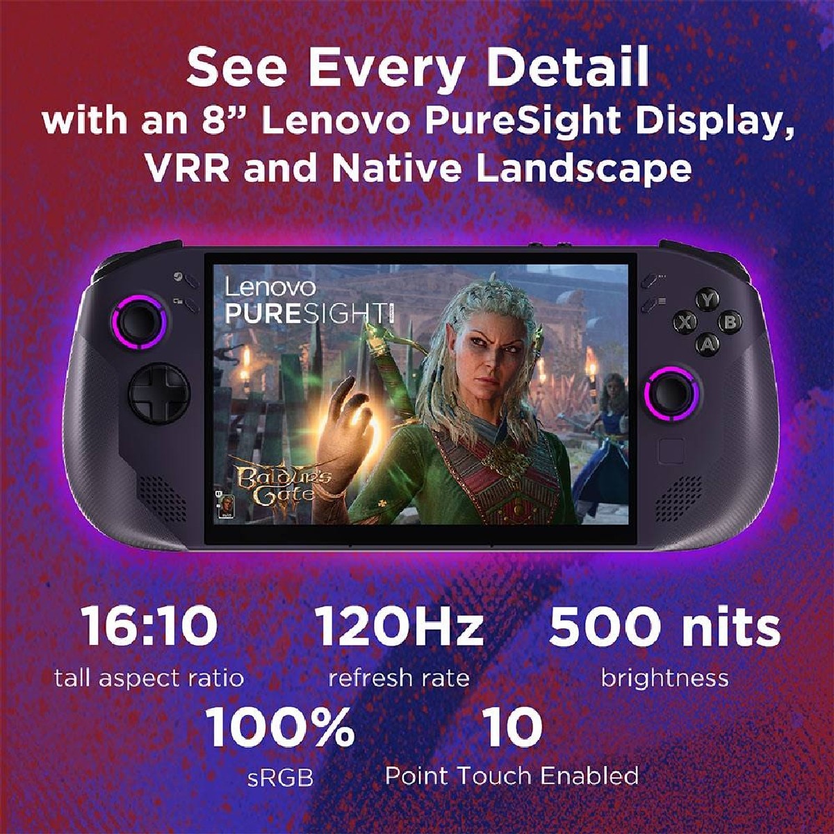 Consola Portátil Lenovo Legion Go S 8.0" Ryzen Z2 Go 16GB/512GB SteamOS Nebula Violet 4