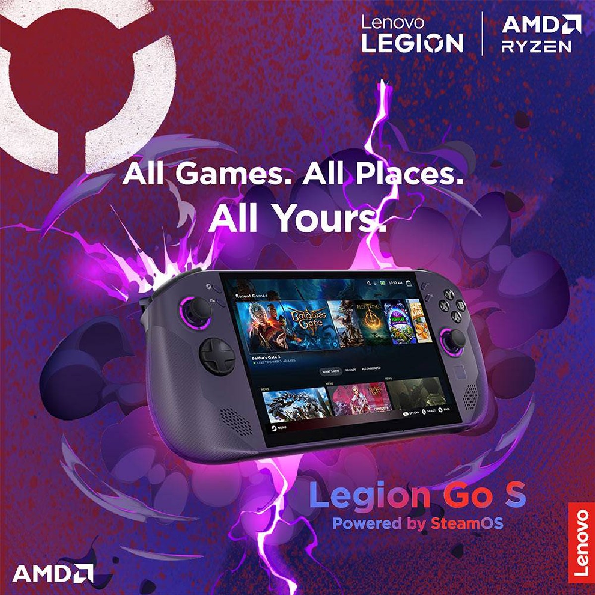 Consola Portátil Lenovo Legion Go S 8.0" Ryzen Z2 Go 16GB/512GB SteamOS Nebula Violet 5