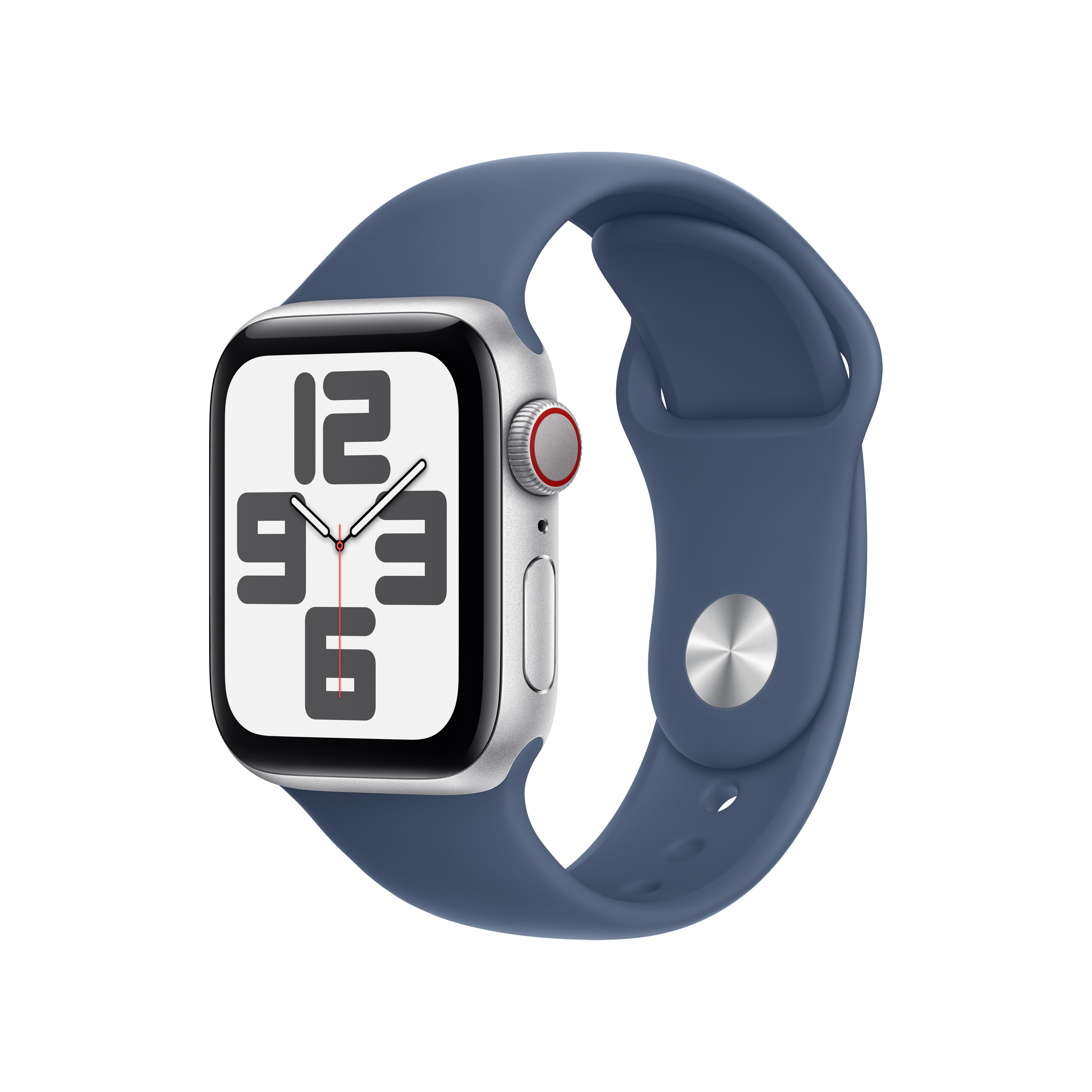 Imagem 0 de Apple Watch SE GPS + Cellular 40mm - Alumínio Prata com Bracelete Desportiva Azul Denim (Tam. M/L)