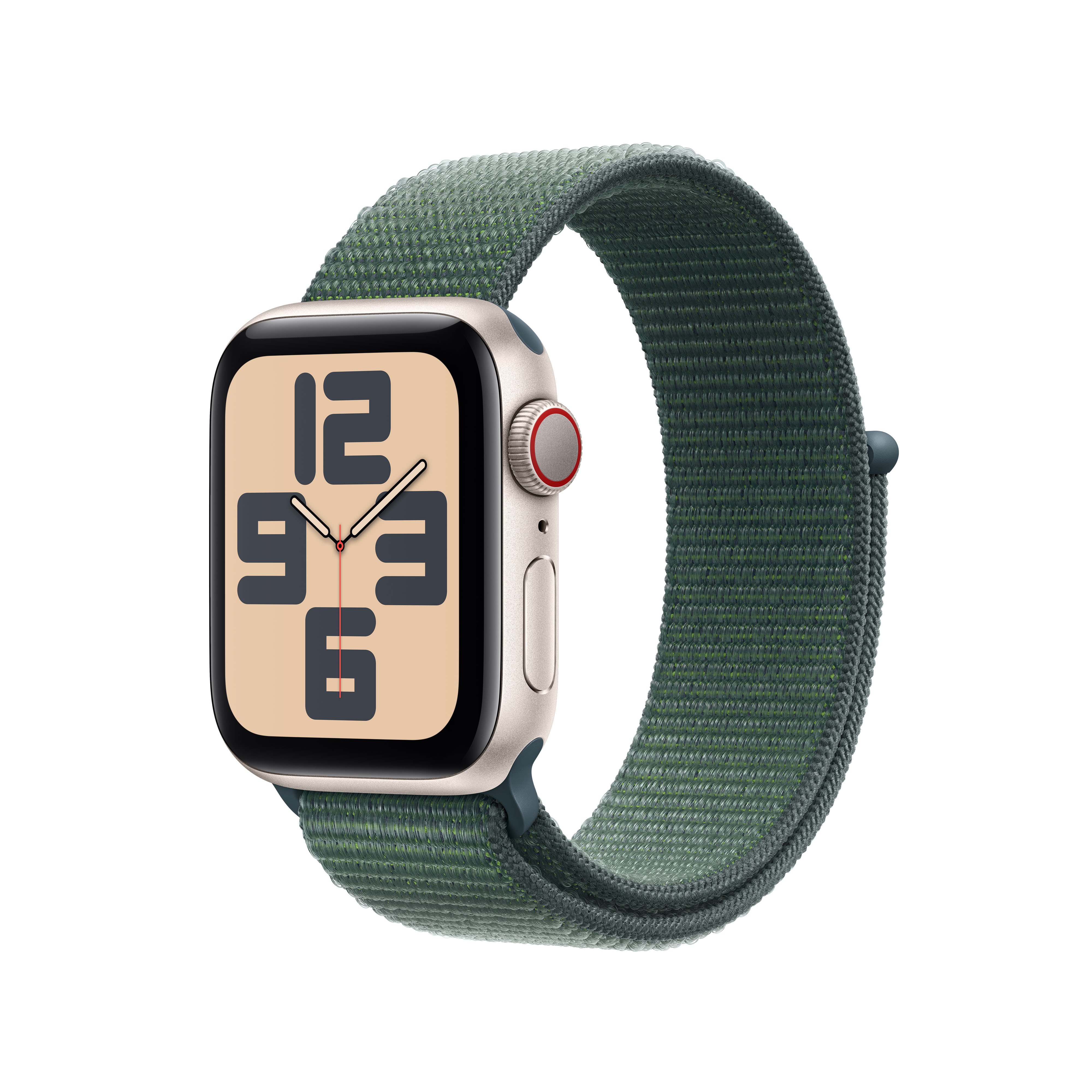 Imagem 0 de Apple Watch SE GPS + Cellular 40mm - Alumínio Starlight com Bracelete Desportiva Loop Lake Green