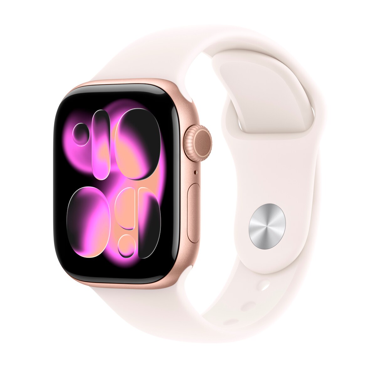Apple Watch Series 11 GPS + Cellular 42mm Alumínio Dourado com Bracelete Desportiva Rosa Rubor (S/M) Alumínio Dourado Rosa-1