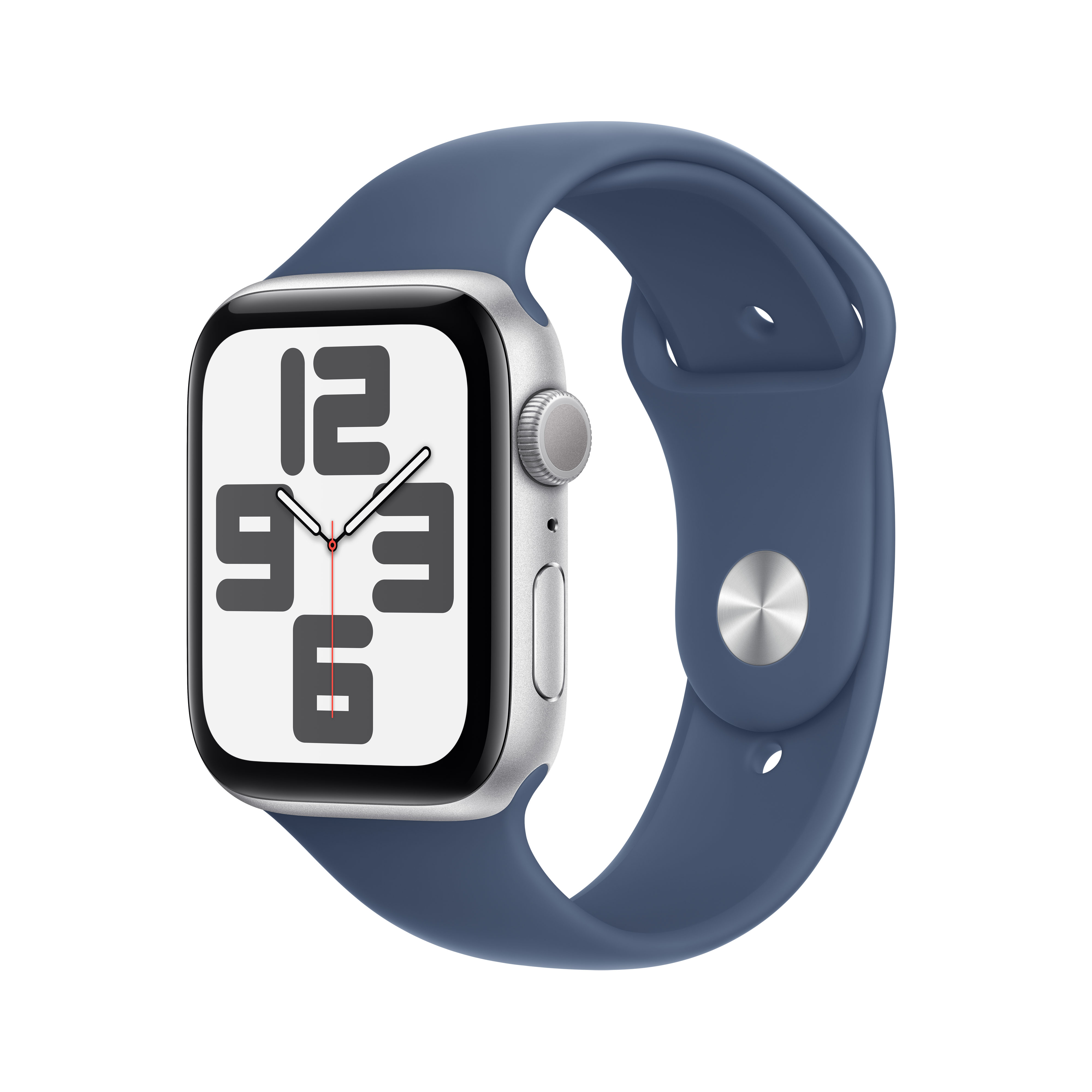 Apple Watch SE GPS 44mm - Alumínio Prata com Bracelete Desportiva Azul Denim (Tam. M/L) Prata-1