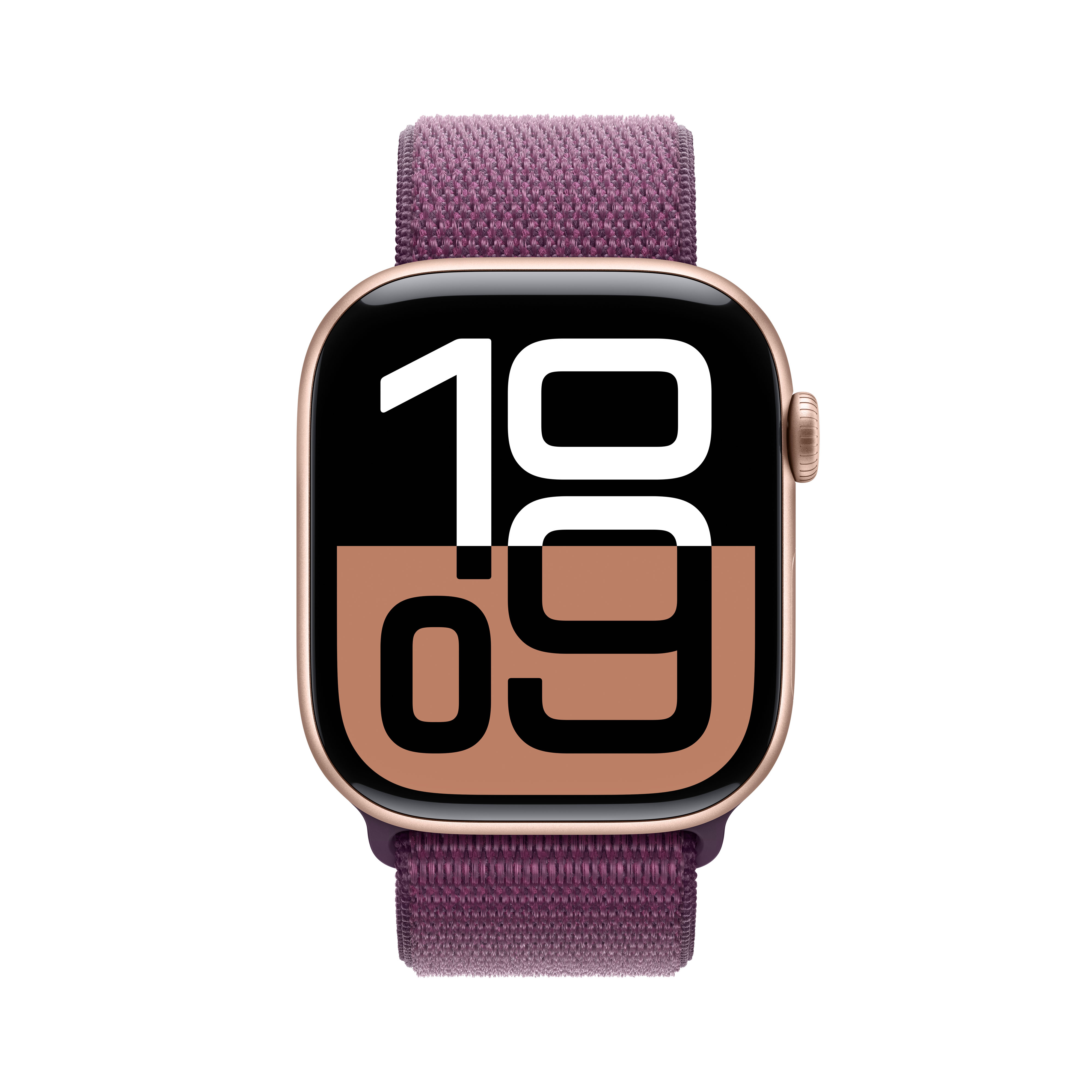 Apple Watch Series 10 GPS + Cellular 46mm - Alumínio Rose Gold com Bracelete Desportiva Loop Plum Dourado Rosa-3