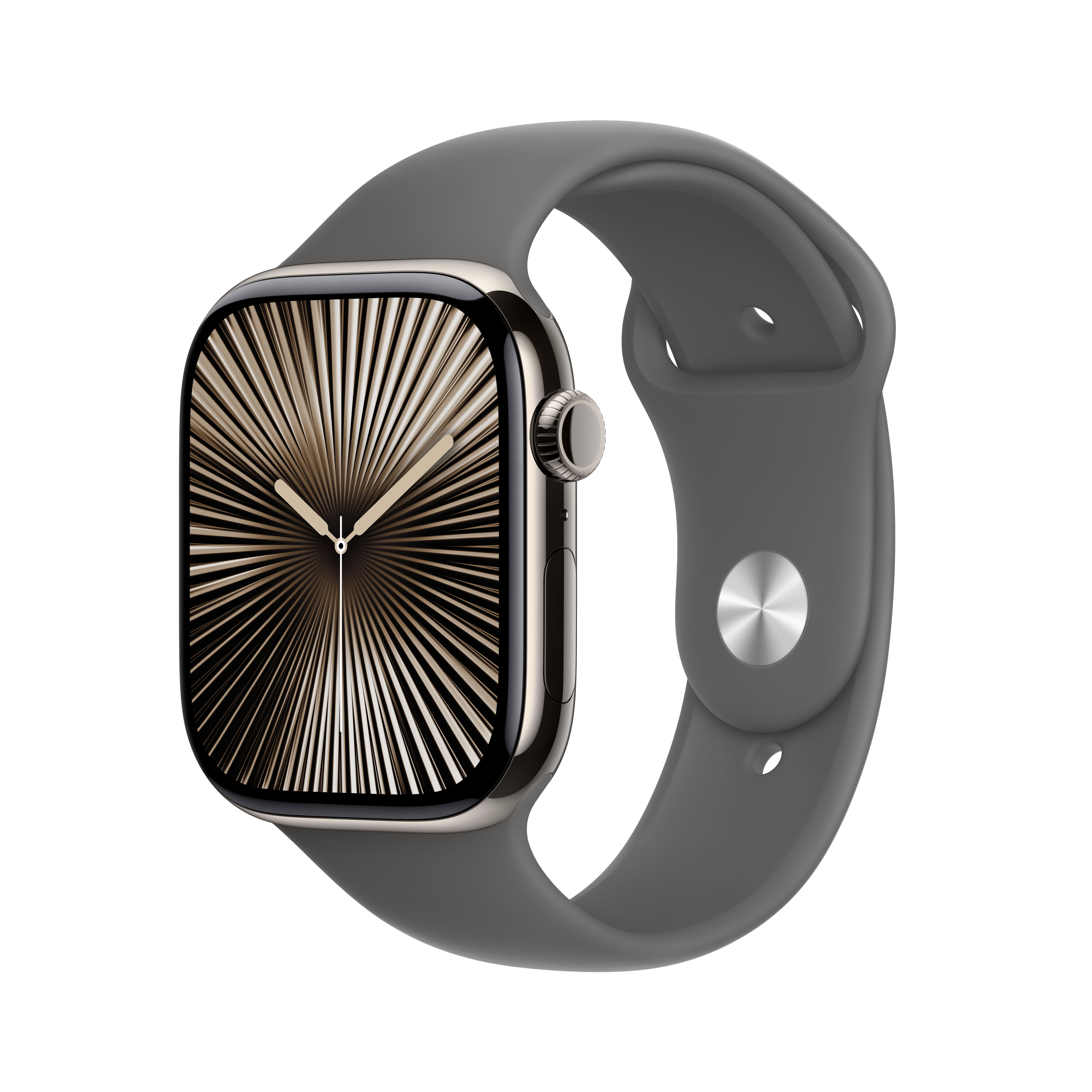 Imagem 0 de Apple Watch Series 10 GPS + Cellular 46mm - Titânio Natural com Bracelete Desportiva Stone Grey (Tam.S/M)