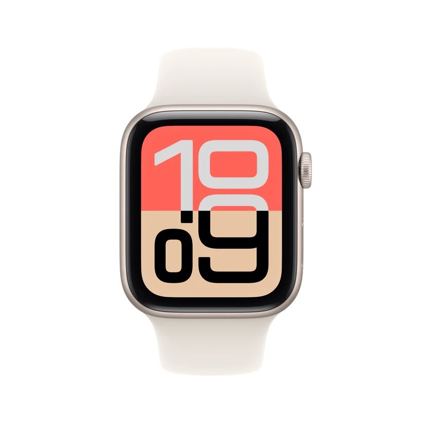 Apple Watch SE 3 GPS 44mm Alumínio Branco Starlight com Bracelete Desportiva Branco Starlight (L/M) Alumínio Branco Estrela-2