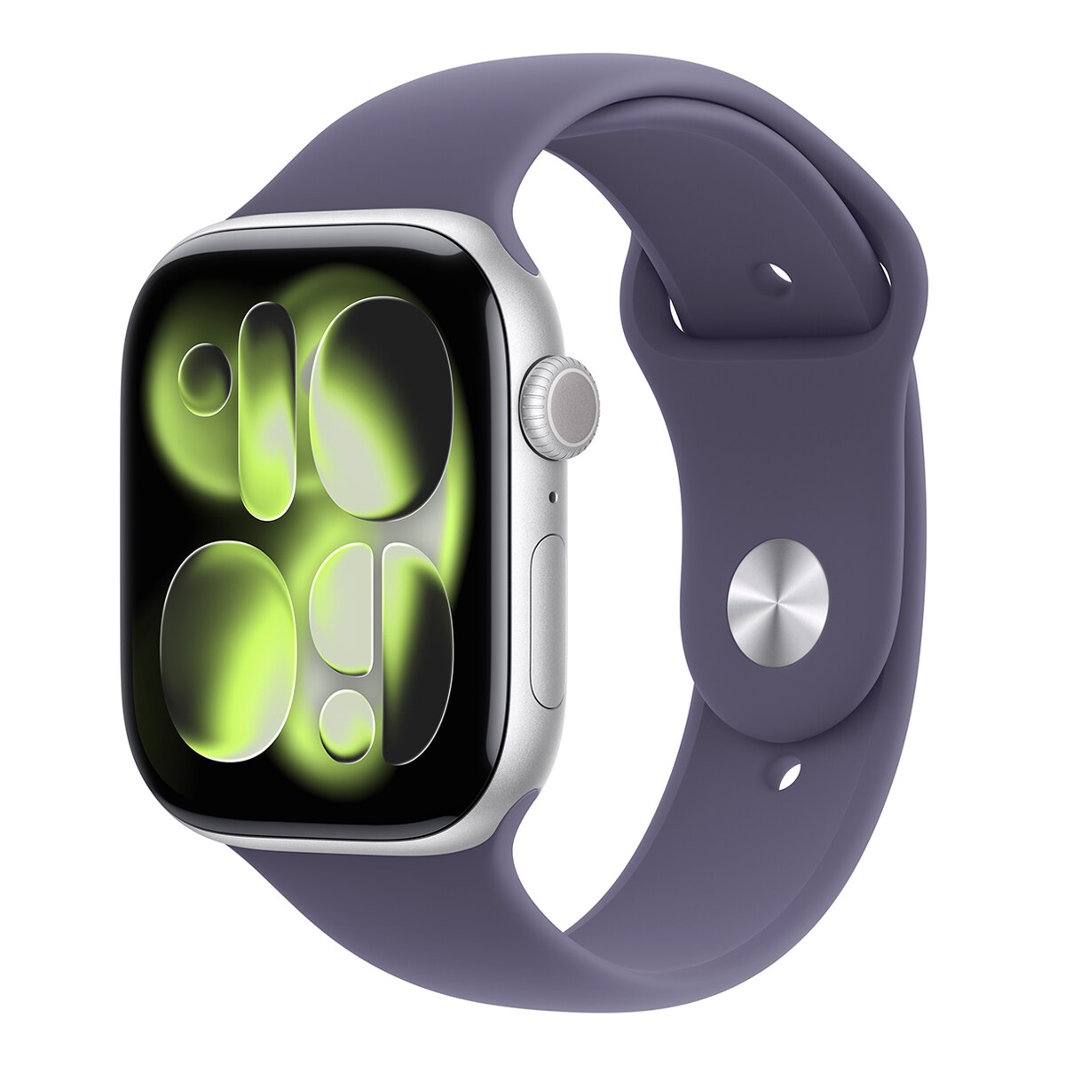 Apple Watch Series 11 GPS 46mm Alumínio Prateado com Bracelete Desportiva Lilás (S/M) Alumínio Prateado-1