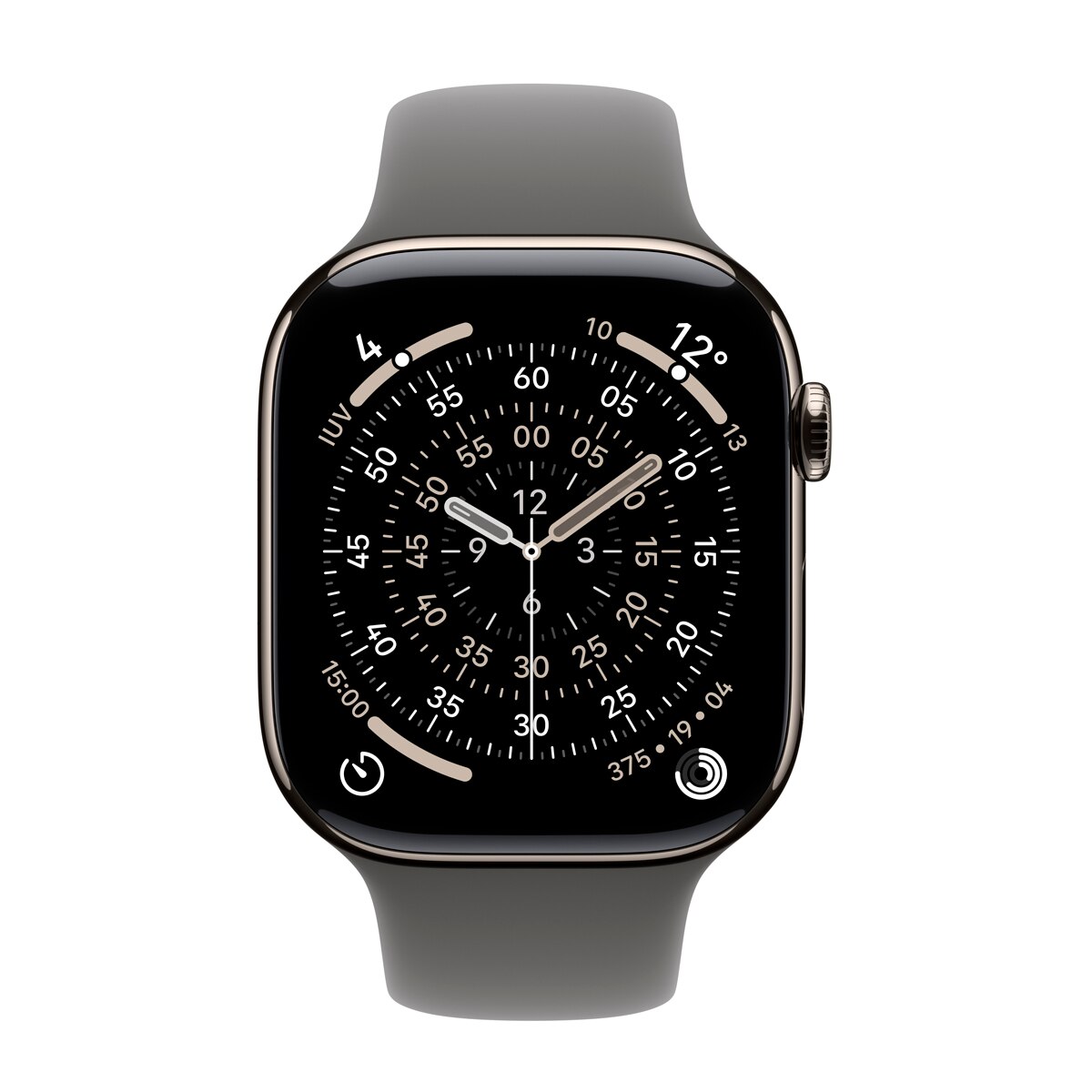 Apple Watch Series 11 GPS + Cellular 46mm Titânio Natural com Bracelete Desportiva Cinzento (L/M) Titânio Natural-3