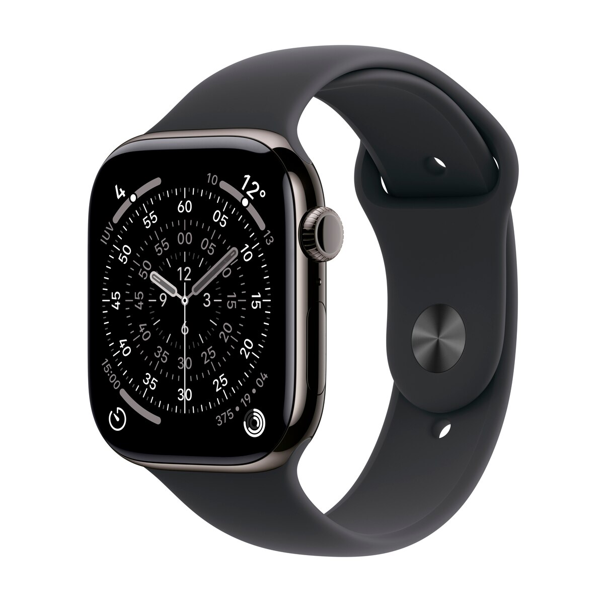 Apple Watch Series 11 GPS + Cellular 46mm Titânio Ardósia com Bracelete Desportiva Preto (S/M) Titânio Ardósia-1