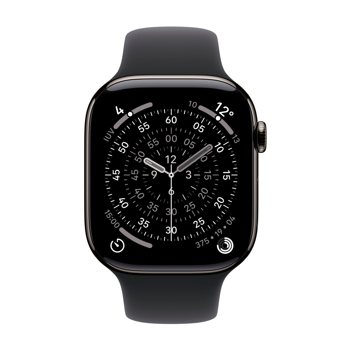 Apple Watch Series 11 GPS + Cellular 46mm Titânio Ardósia com Bracelete Desportiva Preto (S/M) Titânio Ardósia-3