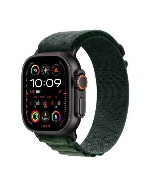 Imagem 0 de Apple Watch Ultra 2 - Titânio Black com Bracelete Dark Green Alpine Loop (Tam.S)