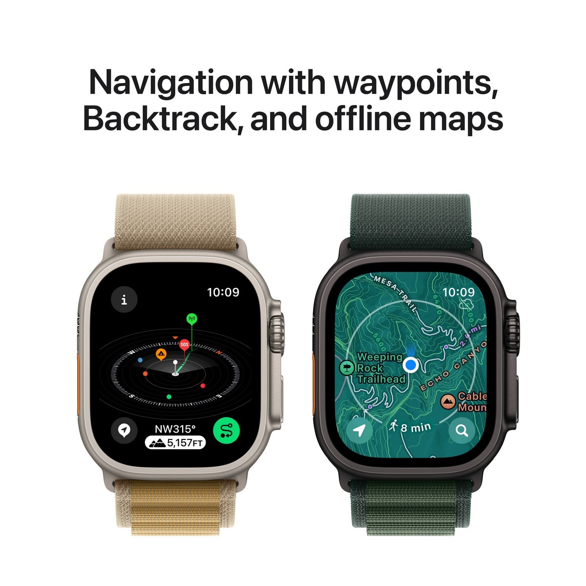 Apple Watch Ultra 2 - Titânio Black com Bracelete Dark Green Alpine Loop (Tam.S) 6