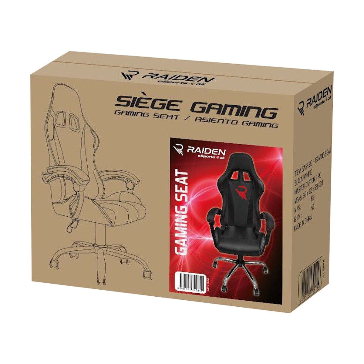 Recondicionado - Grade B - Cadeira Gaming Subsonic Raiden E-sports - Preto Black-3