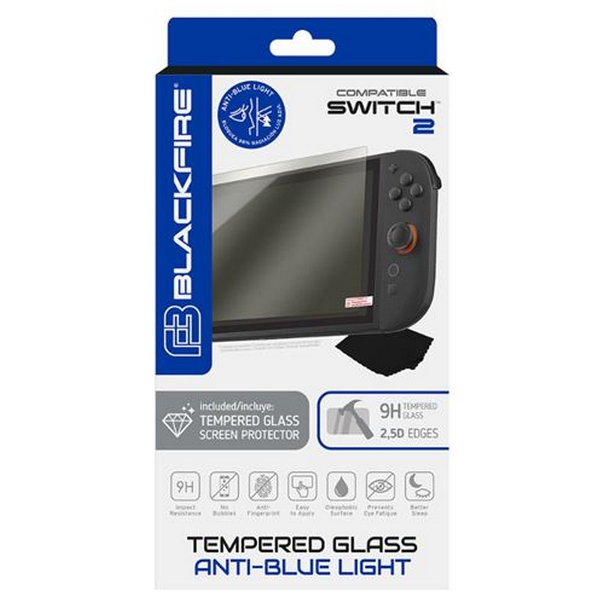 Vidro Temperado Anti-Bluelight BlackFire para Nintendo Switch 2 1