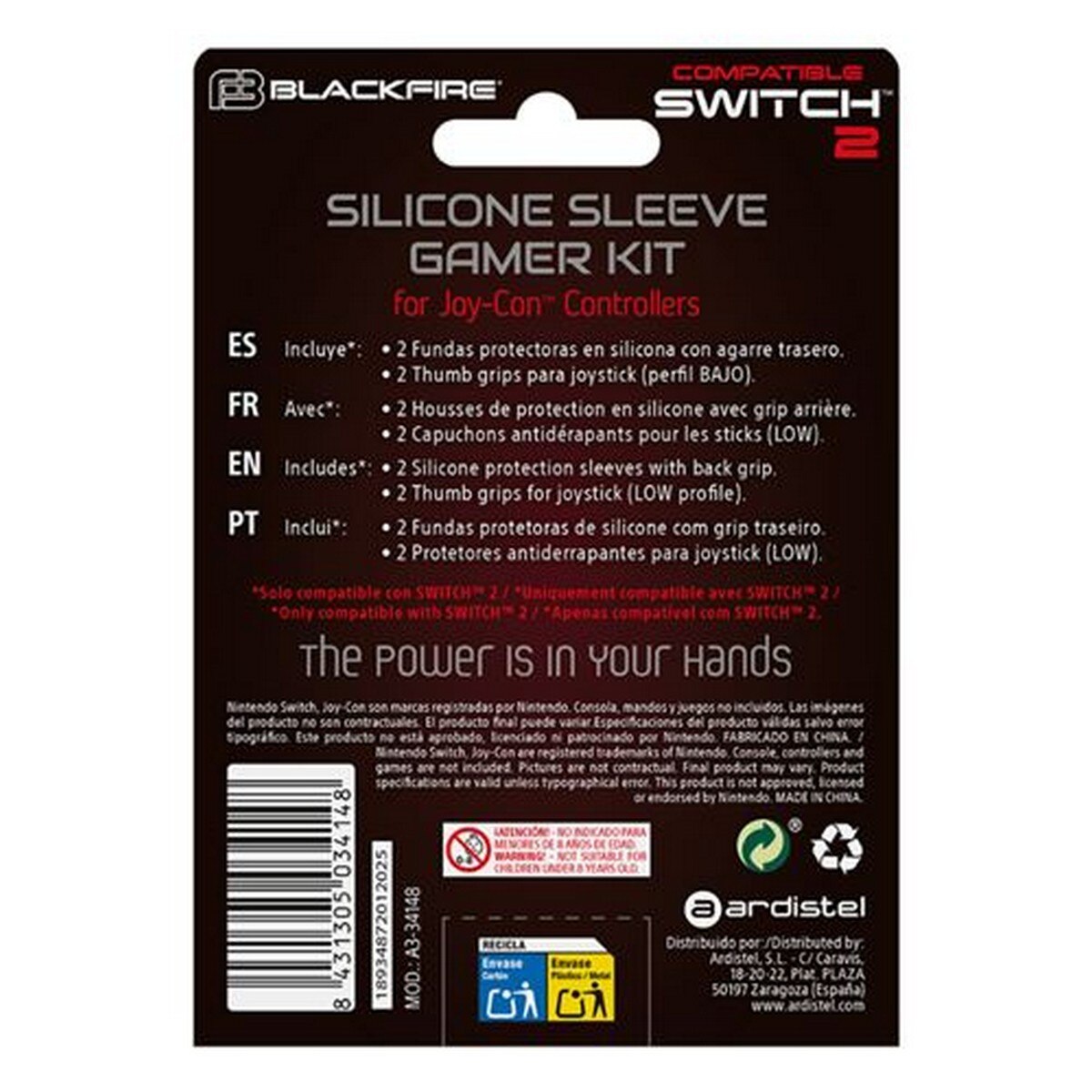 Capa de Silicone BlackFire para Joy-Con 2 da Nintendo Switch 2 3
