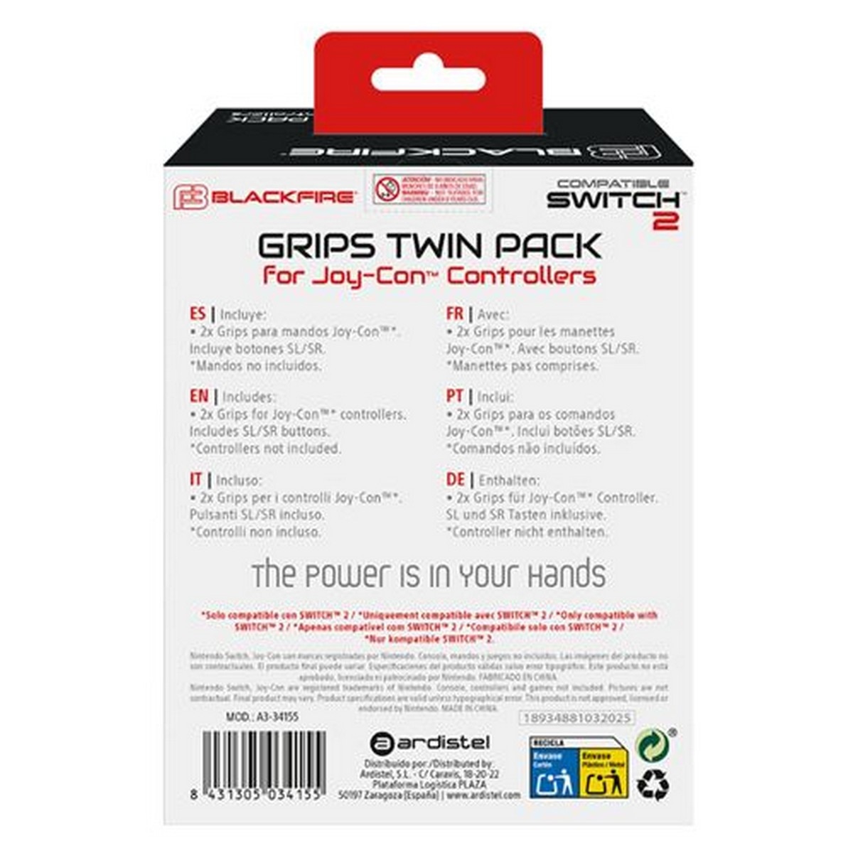 Pack de Grips BlackFire para Joy-Con 2 da Nintendo Switch 2 3