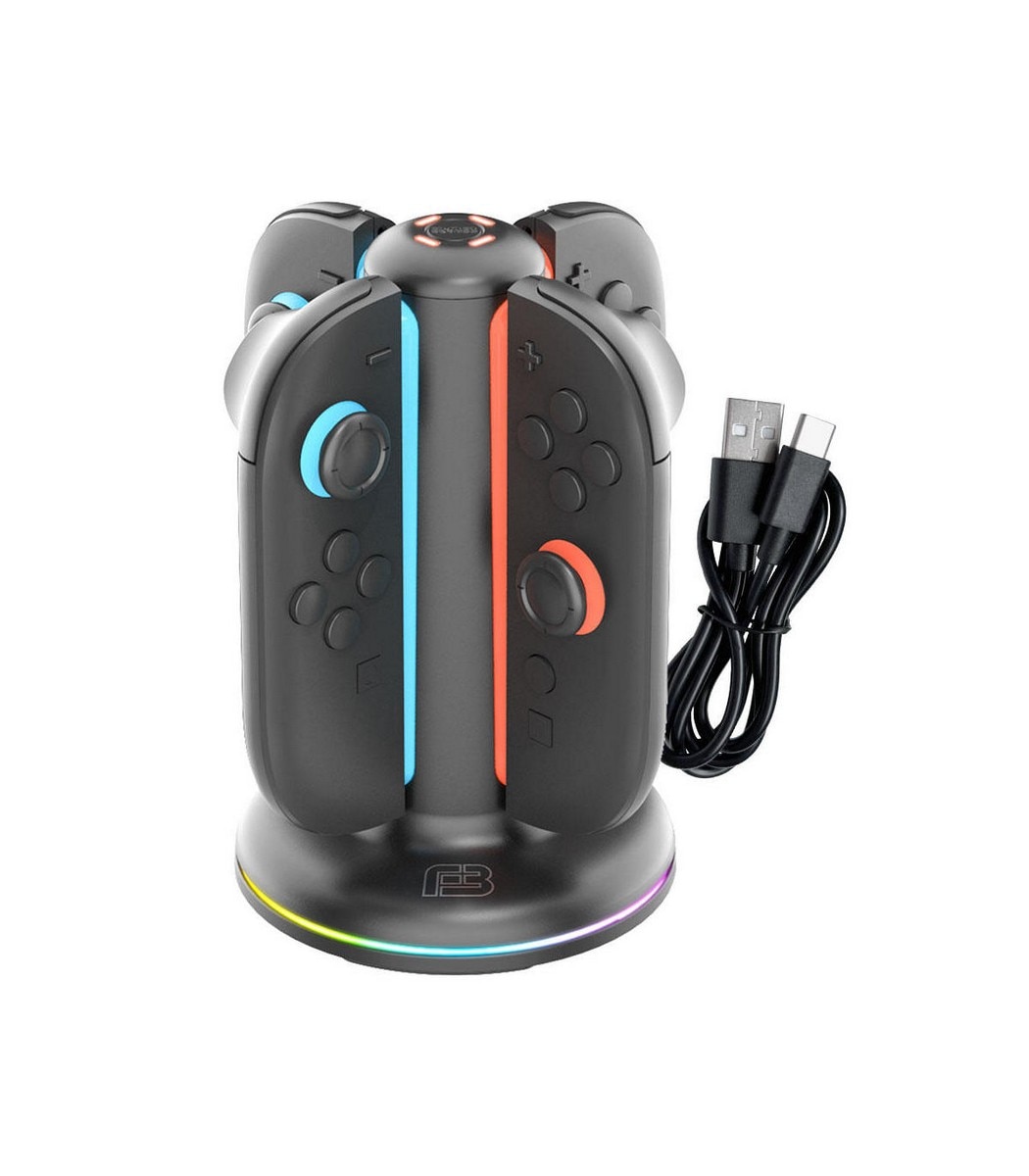 Imagem 0 de Suporte de Carregamento Quad BlackFire RGB/LED para Nintendo Switch 2