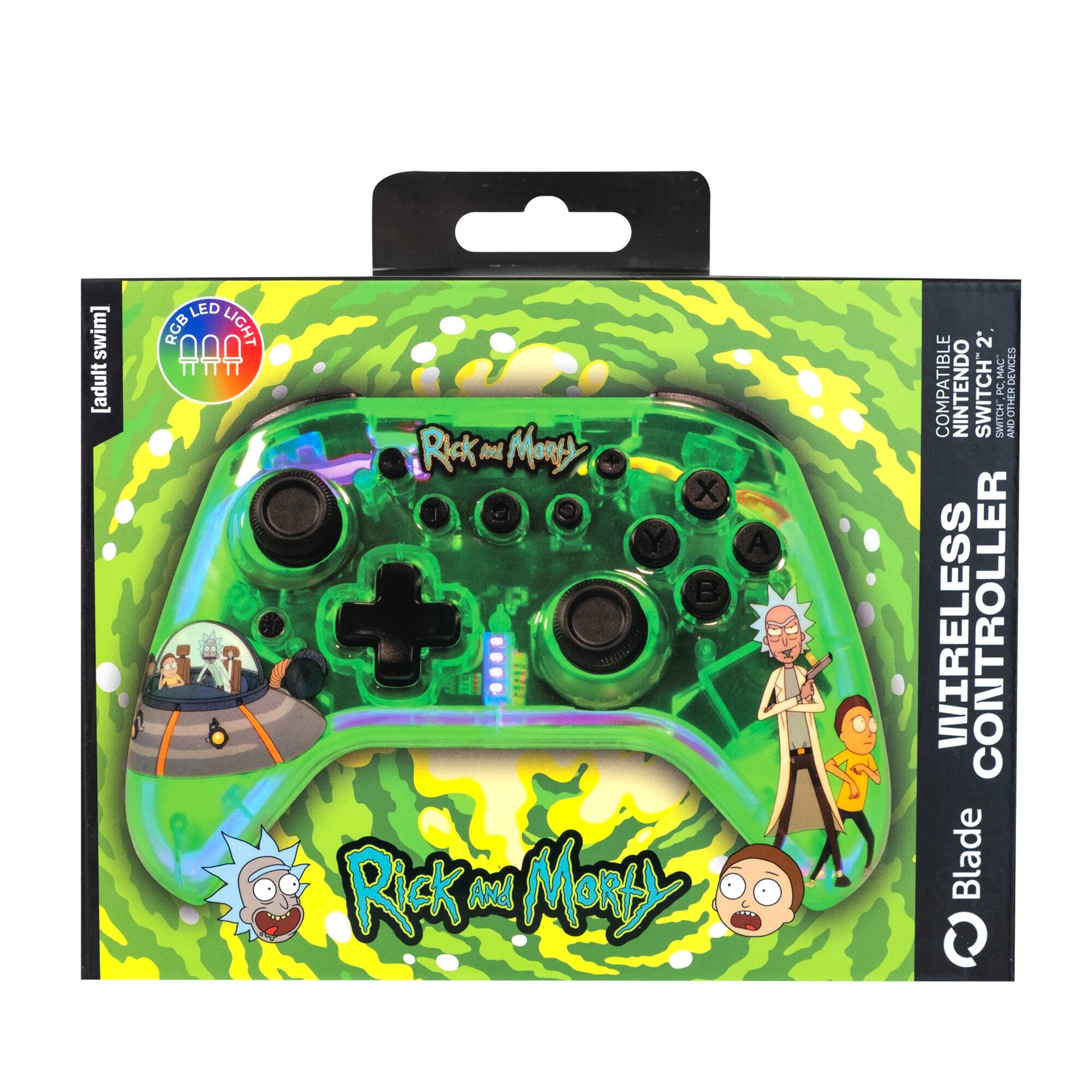 Gamepad Wireless Rick & Morty - Switch 2 + Switch + PC + MacOS + iOS + Android 4