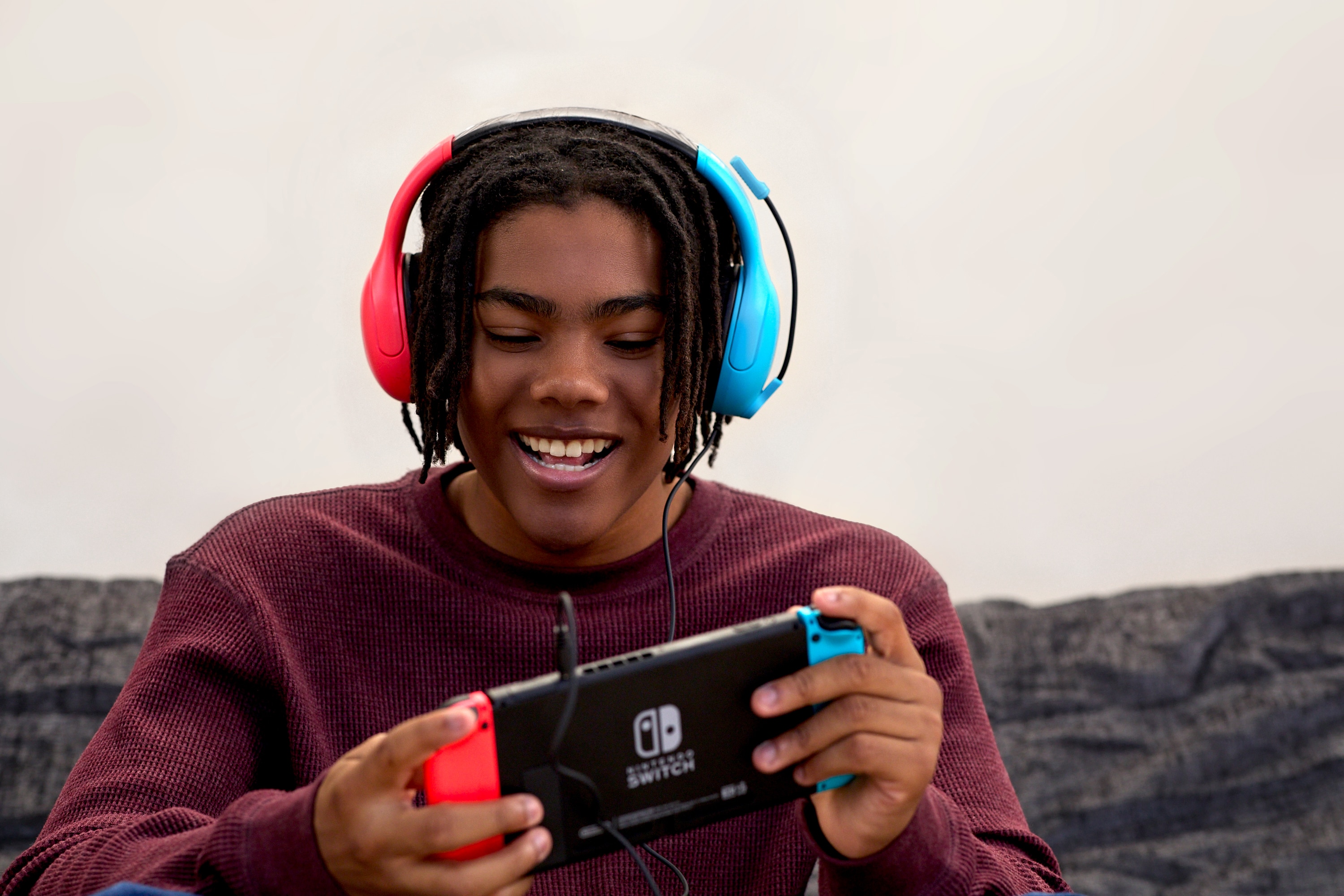 Airlite Fit Headset Â· Neon Blue & Red Headset - Nintendo switch 1 & 2 7