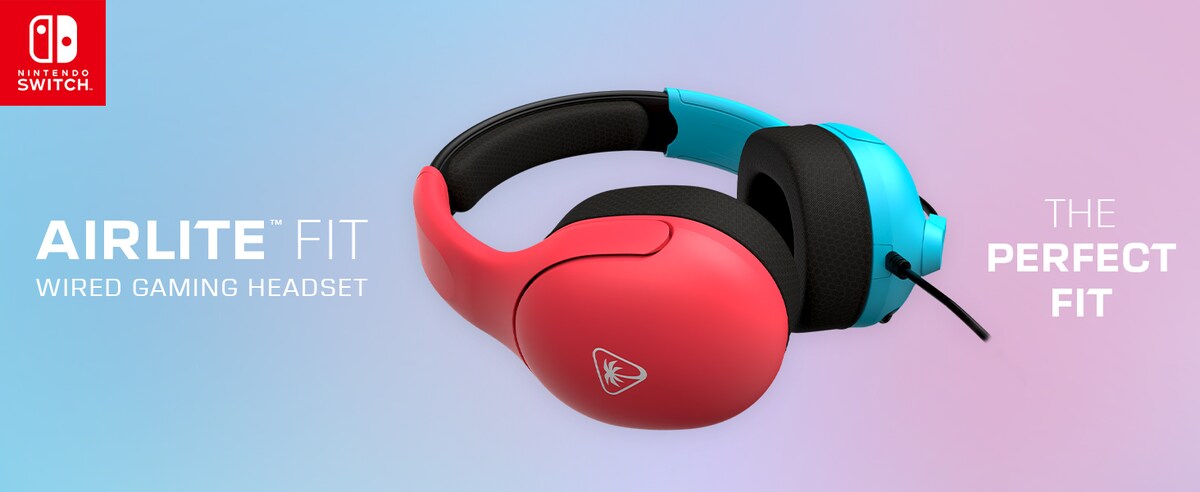 Airlite Fit Headset Â· Neon Blue & Red Headset - Nintendo switch 1 & 2 9