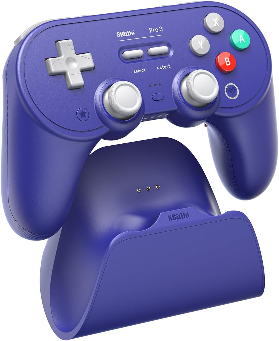Comando S/ Fios 2.4G Bluetooth 8Bitdo Pro 3 Roxo Nintendo Switch/Nintendo Switch2 2