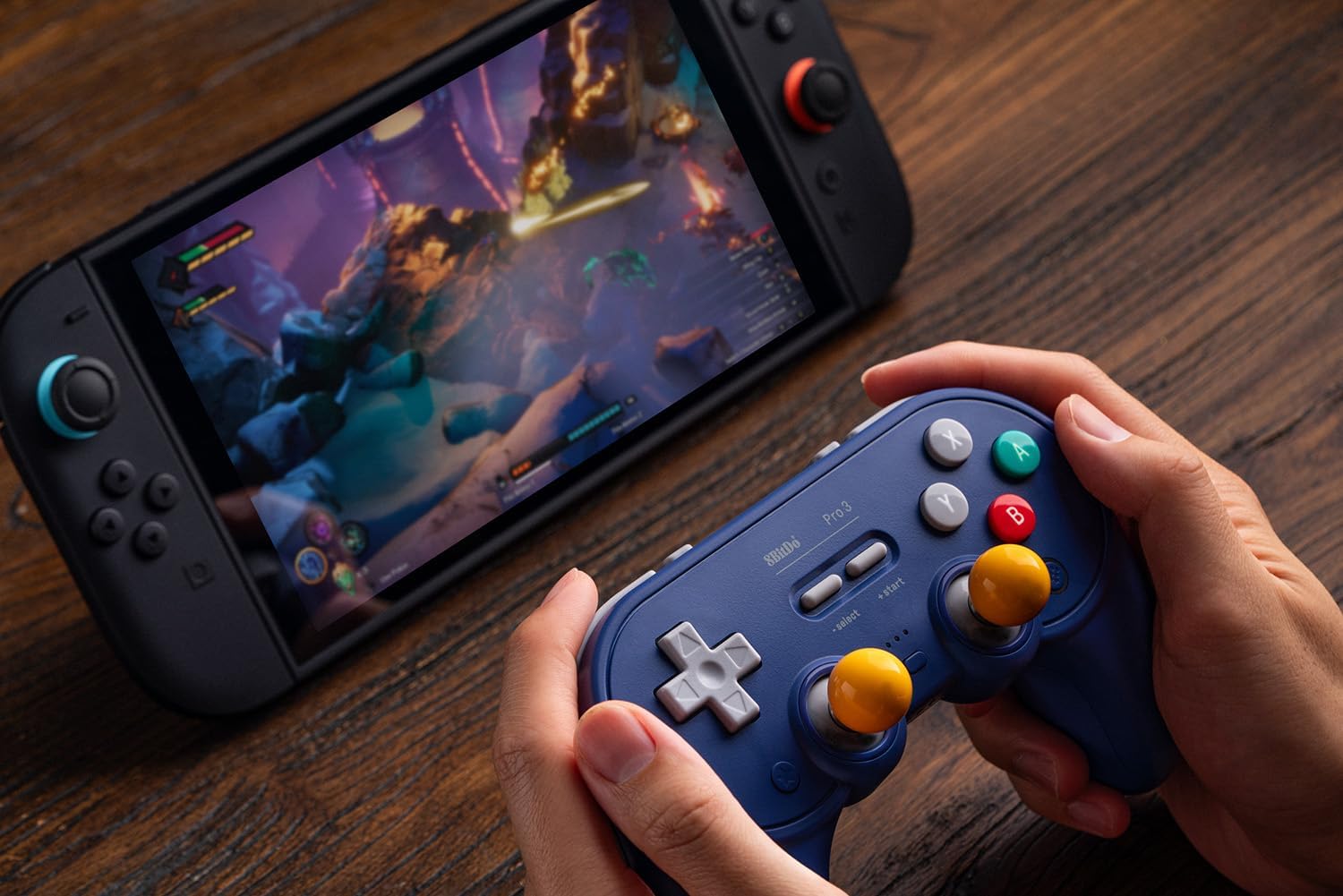 Comando S/ Fios 2.4G Bluetooth 8Bitdo Pro 3 Roxo Nintendo Switch/Nintendo Switch2 7