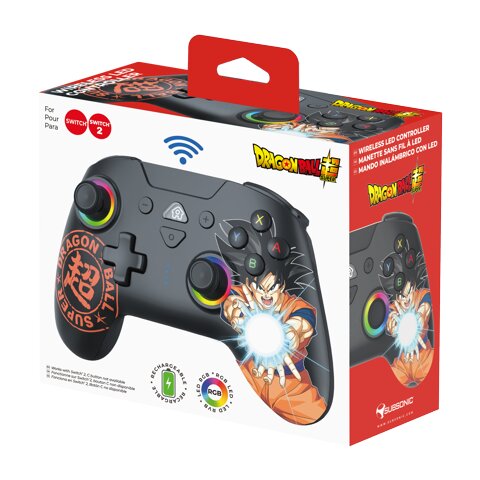 Imagem 0 de Comando S/Fios Led Dragon Ball Goku Preto- Nintendo Switch/ Nintendo Switch2