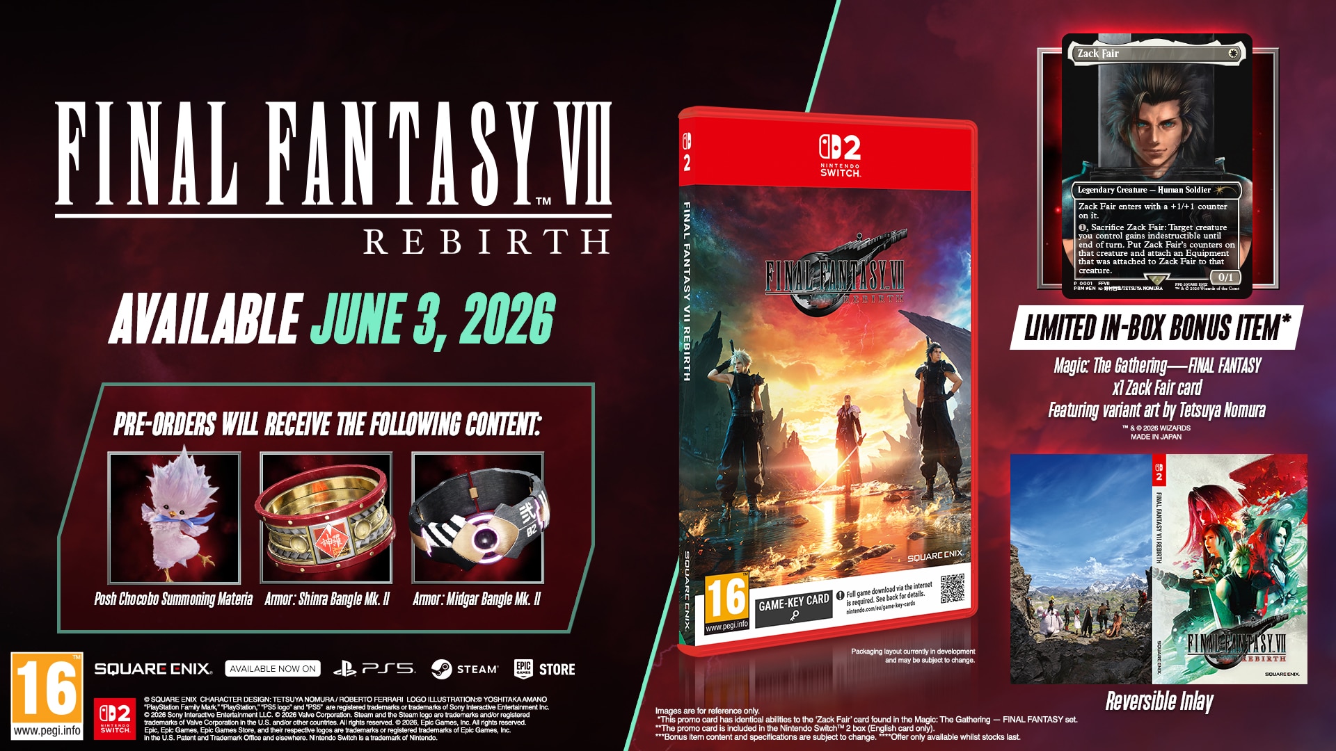 Final Fantasy VII Rebirth (Includes Magic: The Gathering—Final Fantasy Play Booster) Nintendo Switch 2 7