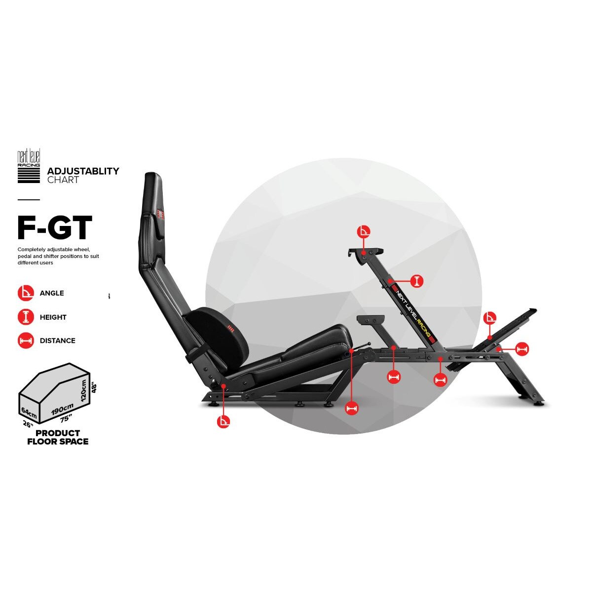 Cadeira Gaming Next Level Racing Simulator F-GT Cockpit 9