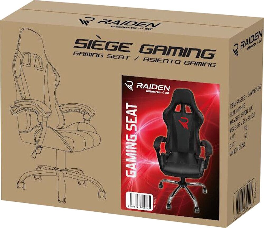 Cadeira Gaming Subsonic Raiden E-sports - Preto Black-3
