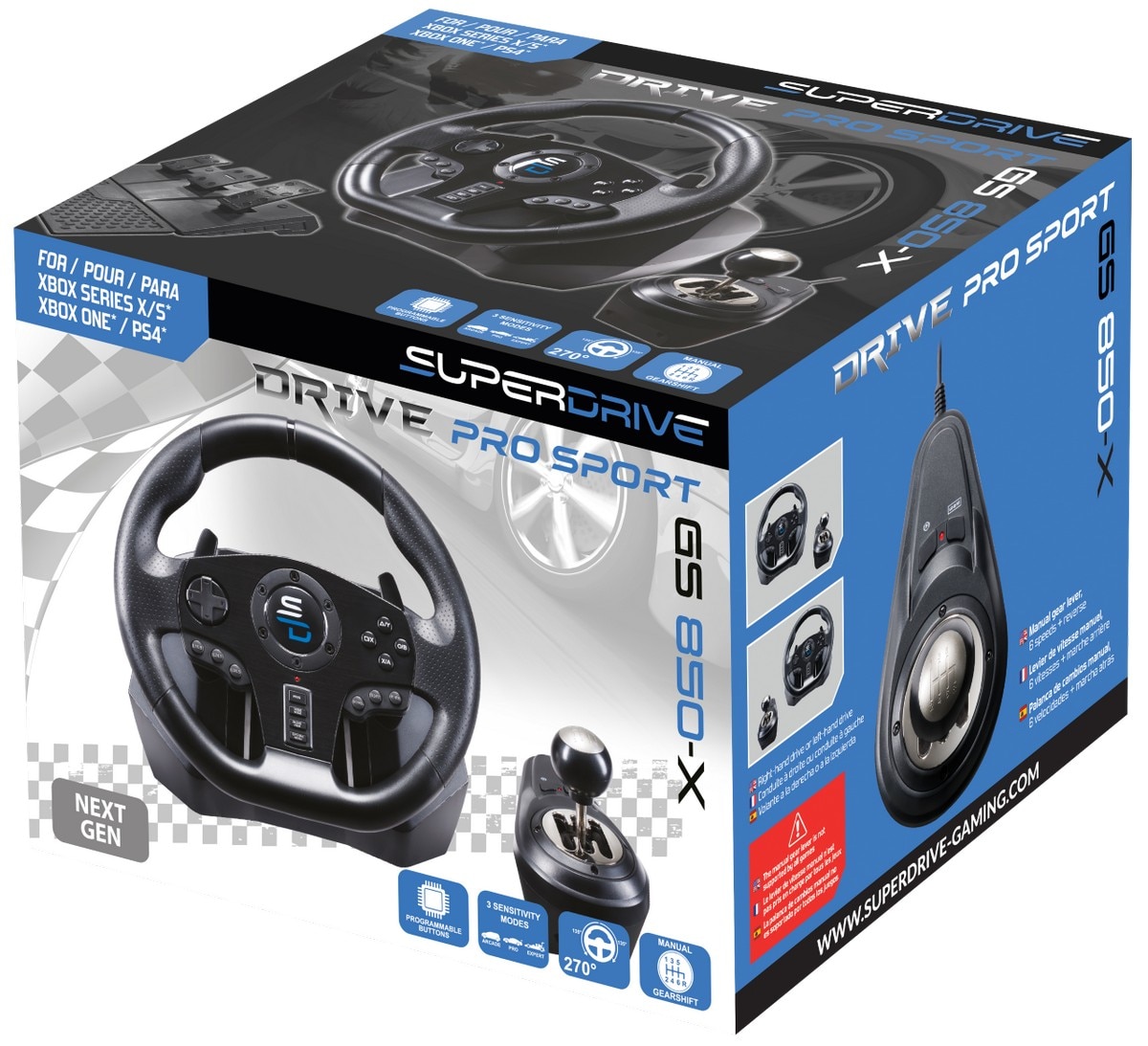 Volante Gs850-X Drive Pro Sport com mudanças manuais, 3 pedais e vibração - Xbox Serie X/S, PS4, Xbox One 3