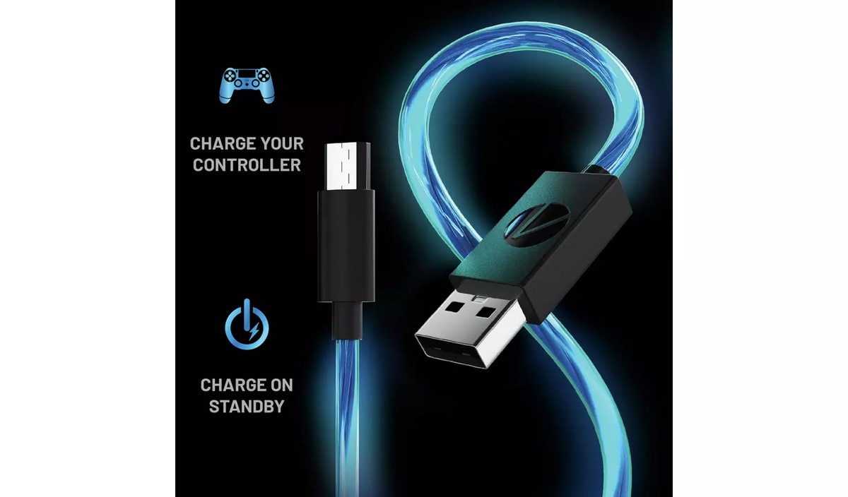 Cabos de Carregamento Led para PS4 - 2m Blue-6
