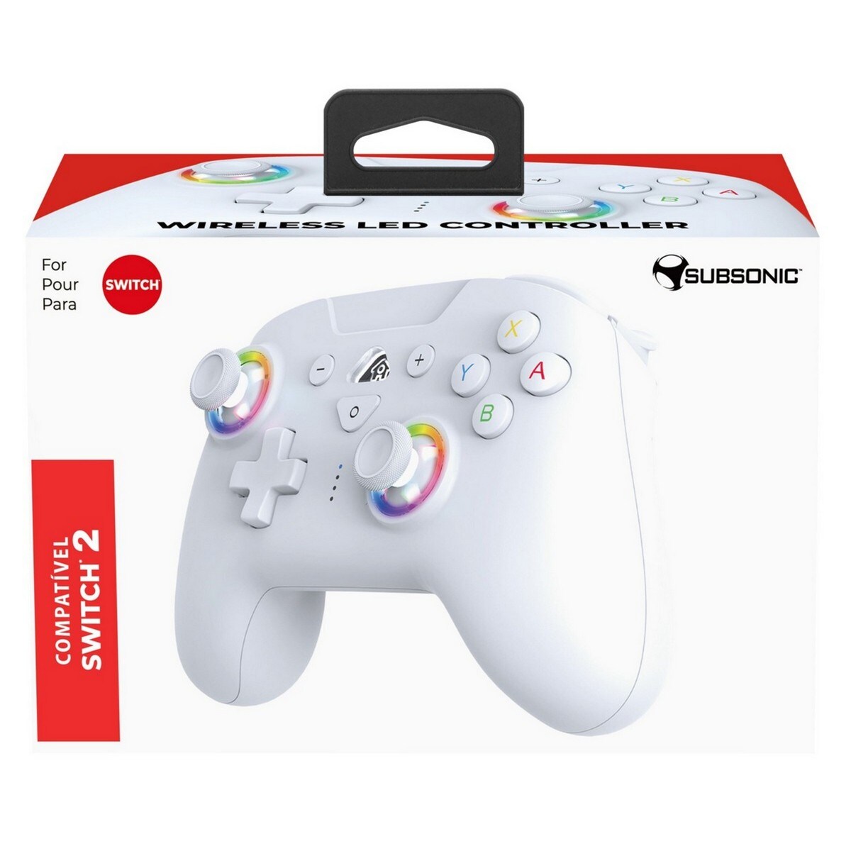 Comando Sem Fio LED RGB para Nintendo Switch - Branco 3