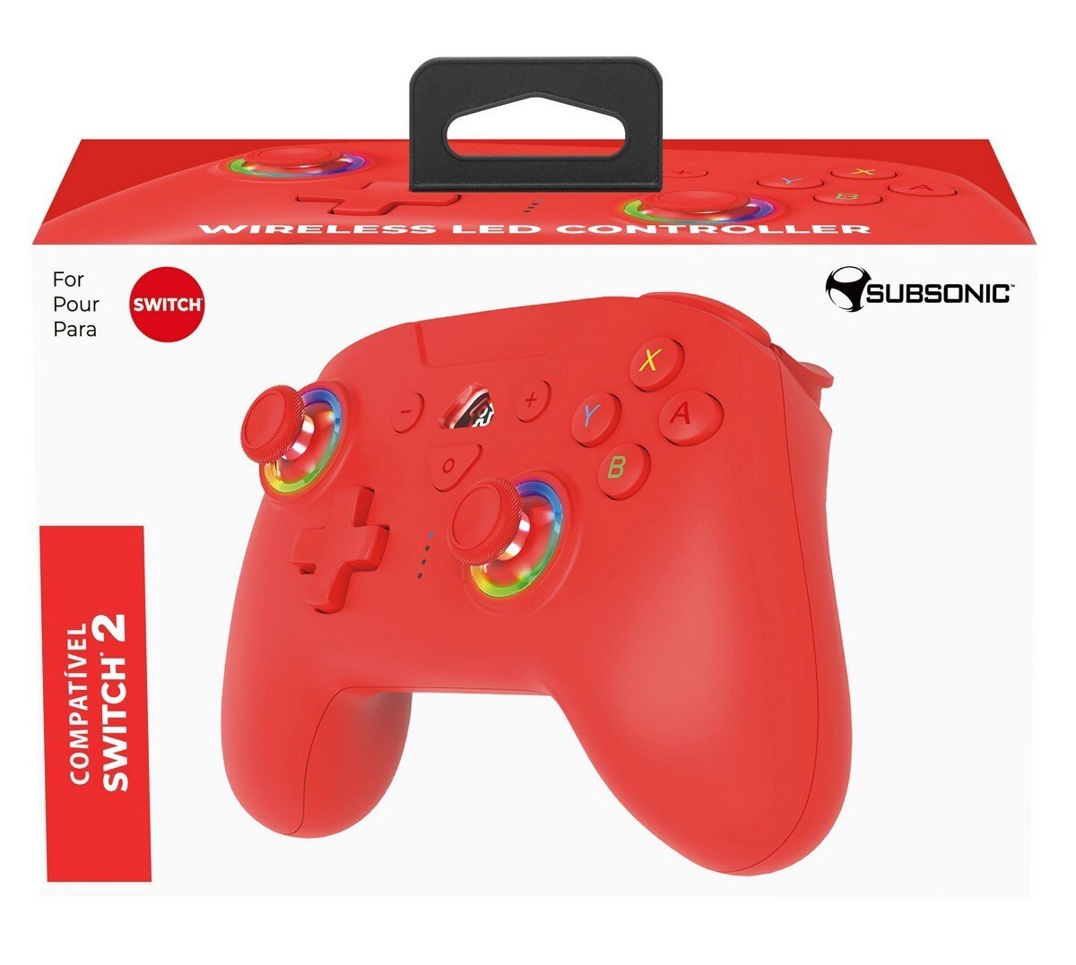 Comando Sem Fio LED RGB para Nintendo Switch - Vermelho 4