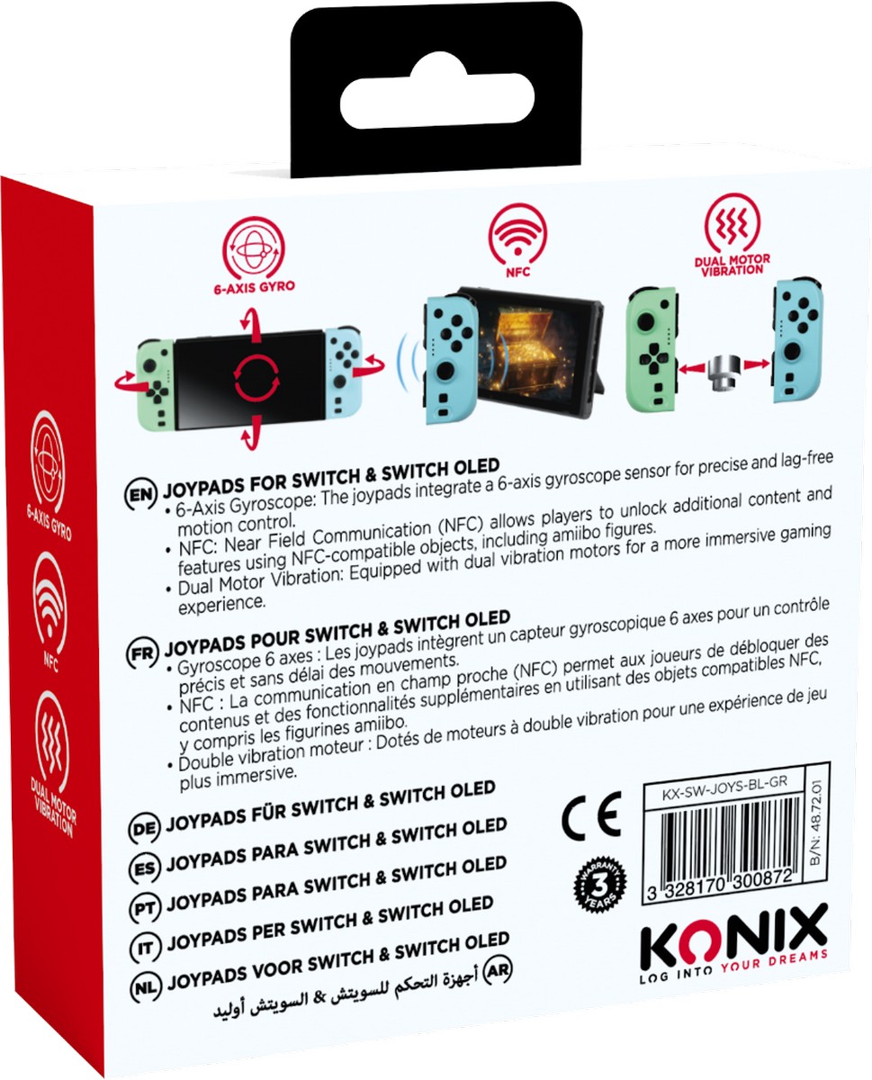 Joypads Konix para Nintendo Switch - Azul / Verde 6