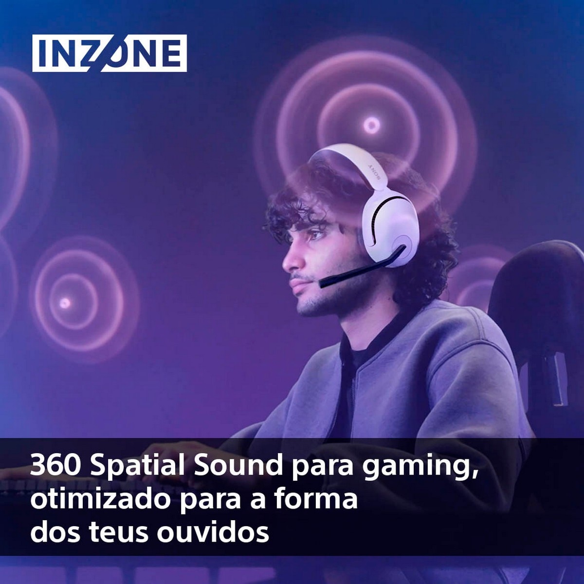 Auscultadores Gaming Sem Fios Sony Inzone H5 - Branco Branco-7