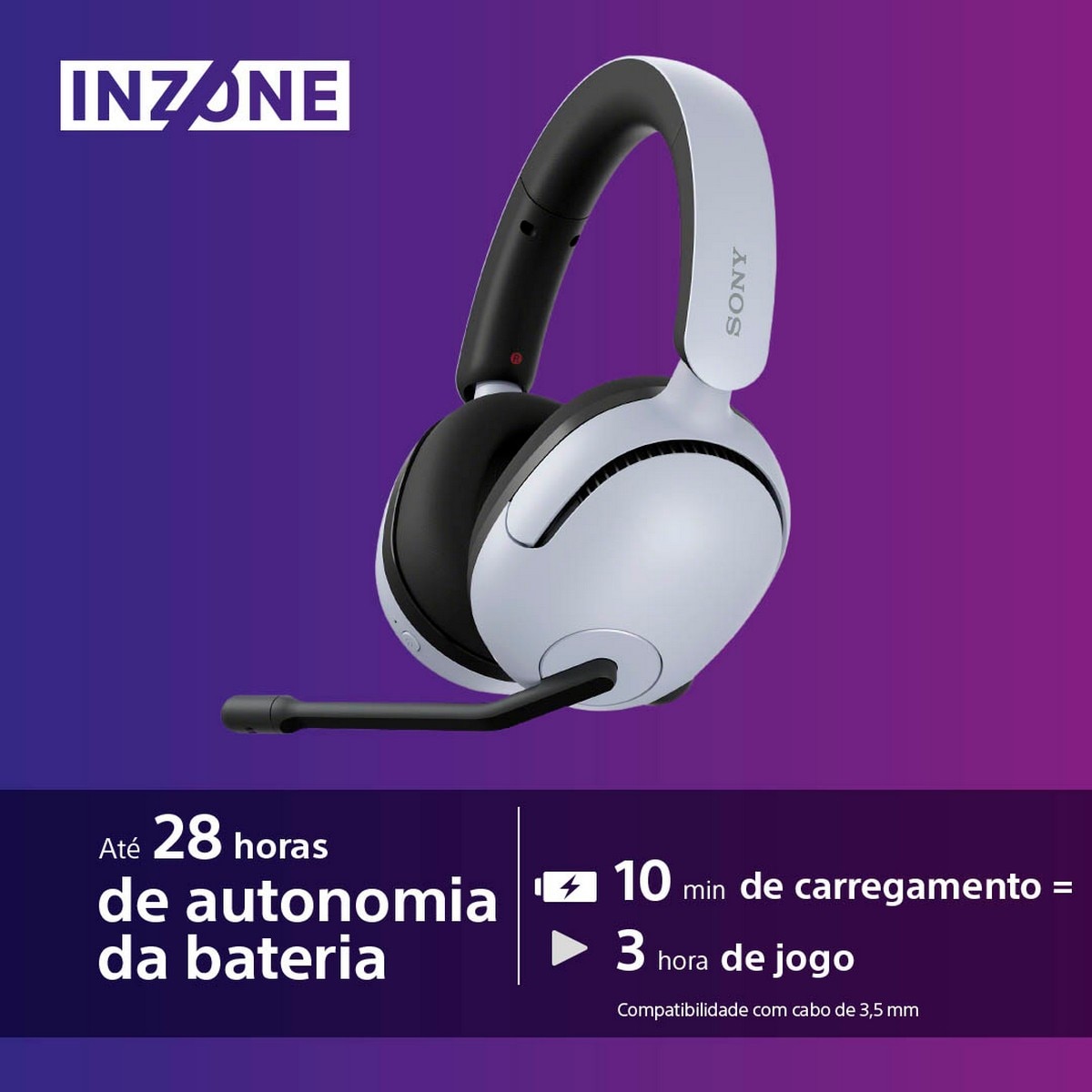 Auscultadores Gaming Sem Fios Sony Inzone H5 - Branco Branco-9