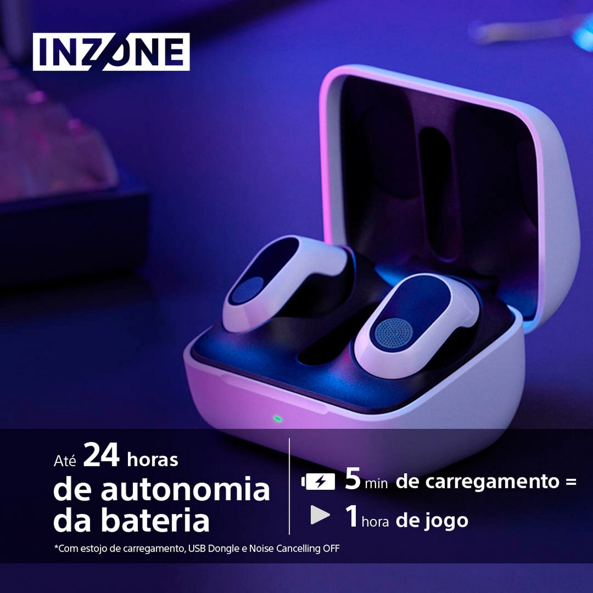 Auriculares Gaming Sony Inzone Buds TrueWireless com Noise Cancelling-360 Spatial - Branco Branco-10