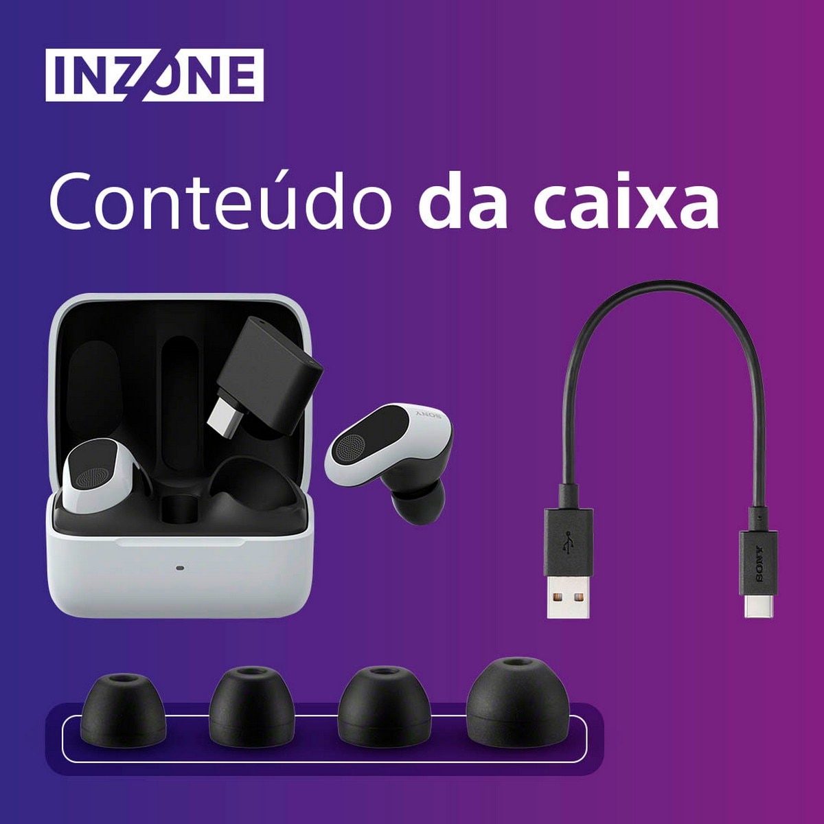 Auriculares Gaming Sony Inzone Buds TrueWireless com Noise Cancelling-360 Spatial - Branco Branco-12