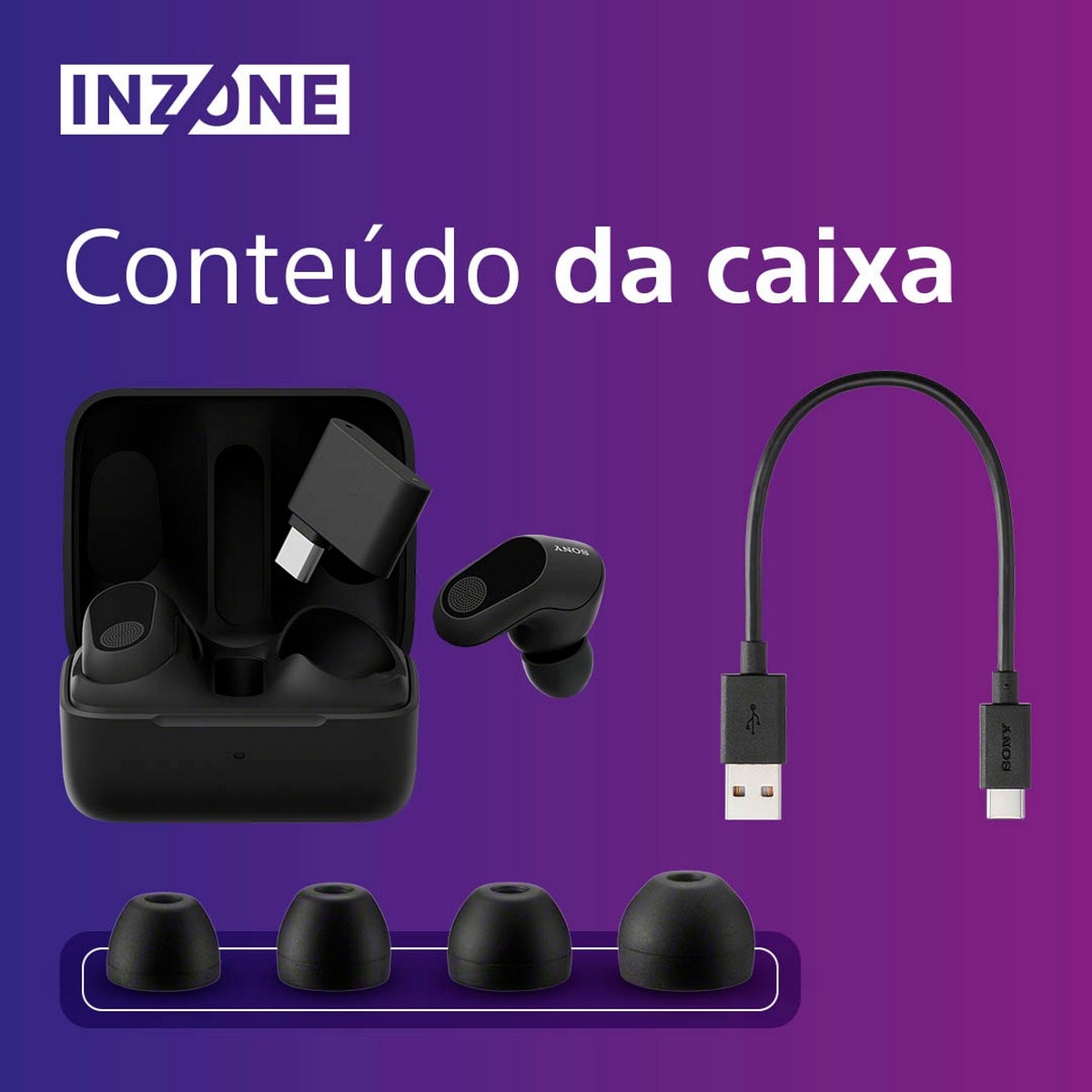Auriculares Gaming Sony Inzone Buds TrueWireless com Noise Cancelling-360 Spatial - Preto Preto-12