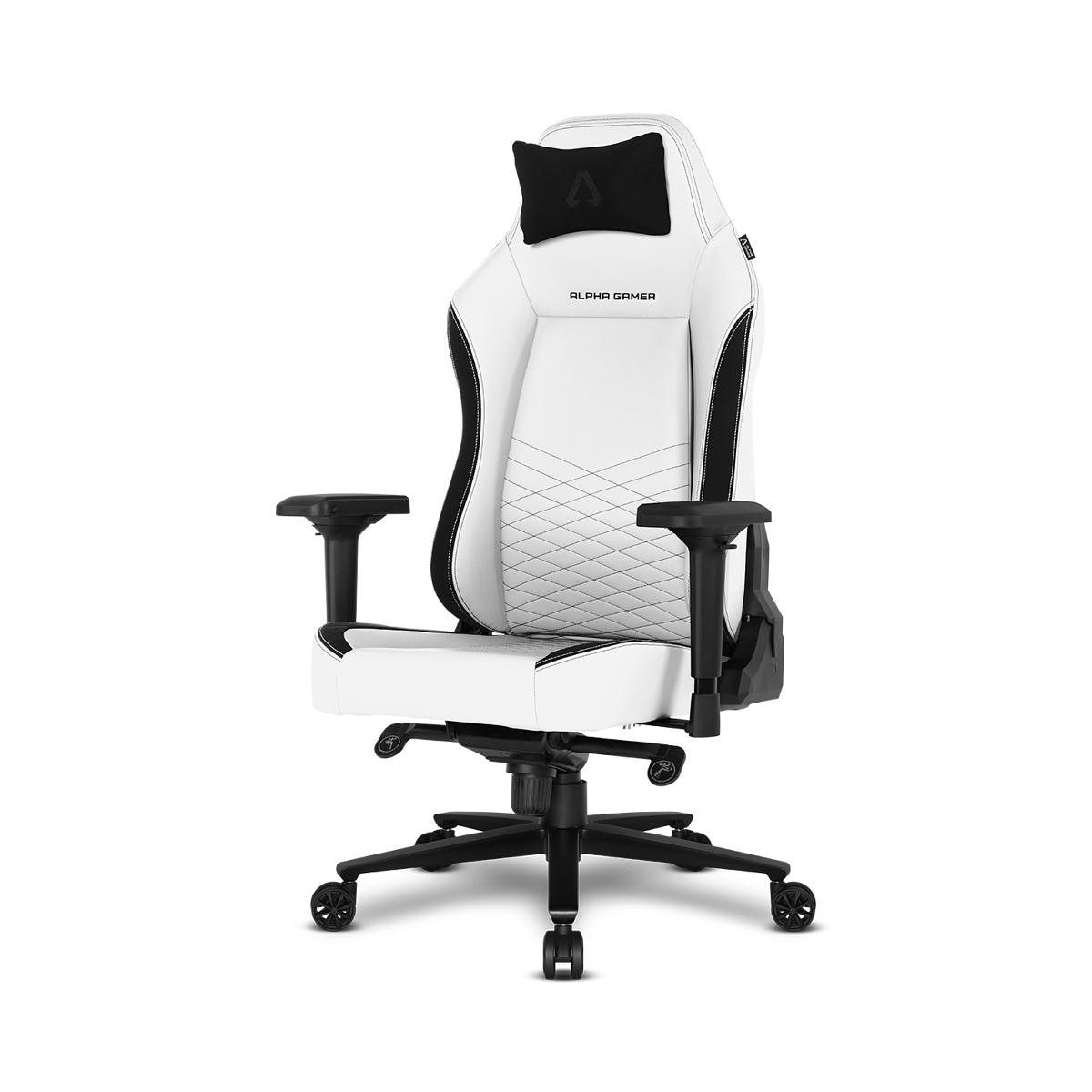 Cadeira Gaming Alpha Gamer Alegra PU Leather Branca/Preta 5