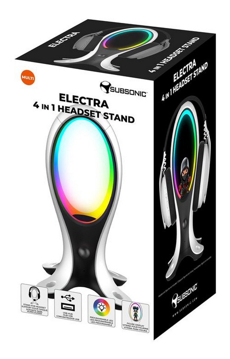 Suporte para Auscultadores Subsonic Electra 4 em 1 para Auscultadores - Branco / Preto 3