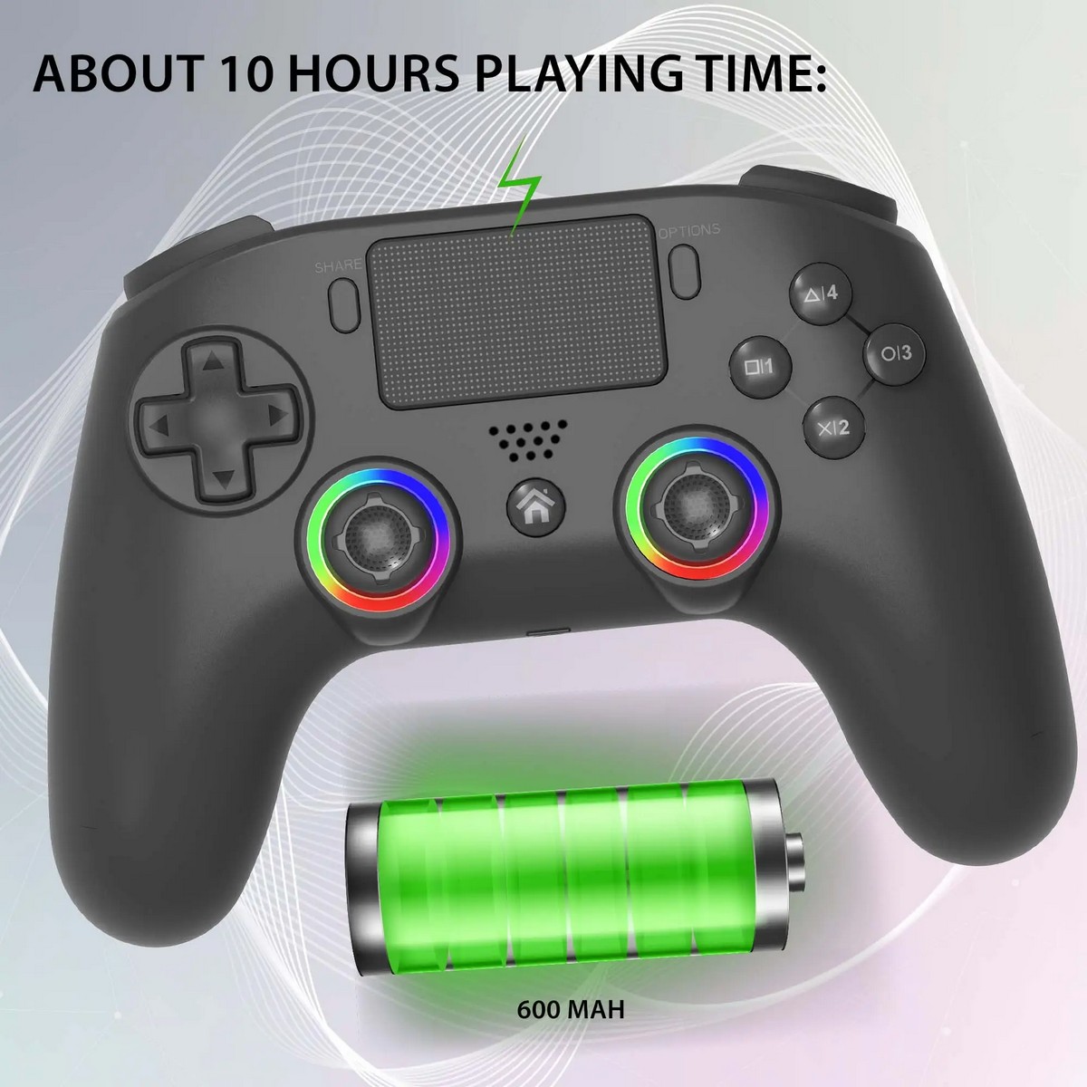 Comando Wireless LED Subsonic para PlayStation 5 - Preto 2