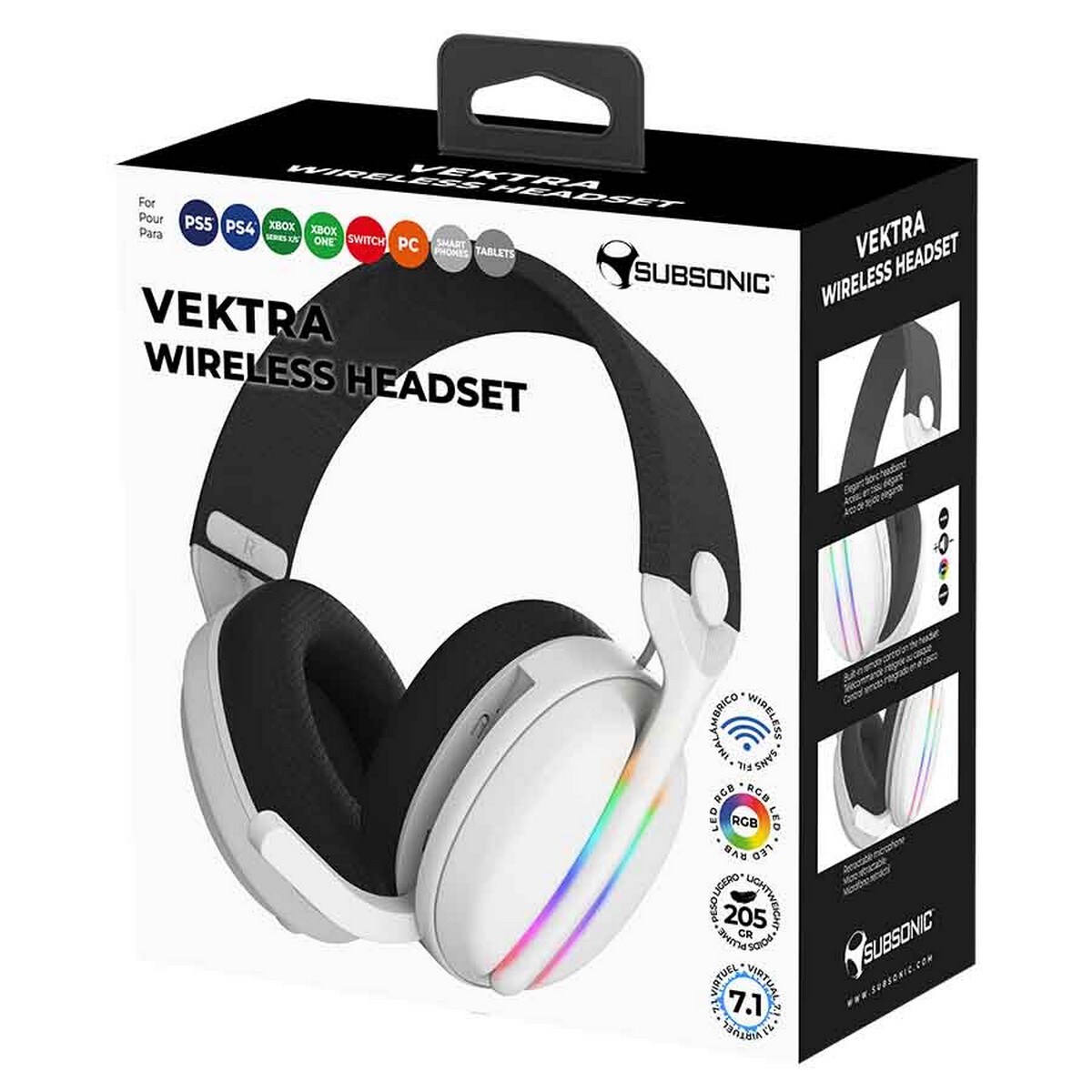 Auscultadores Gaming Subsonic Vektra Tri-Mode - Branco 2