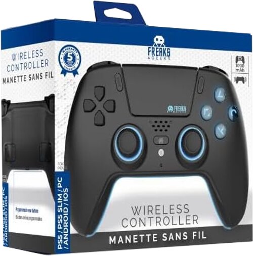 Imagem 0 de Comando sem fios Freaks And Geeks Bluetooth Preto para PS5