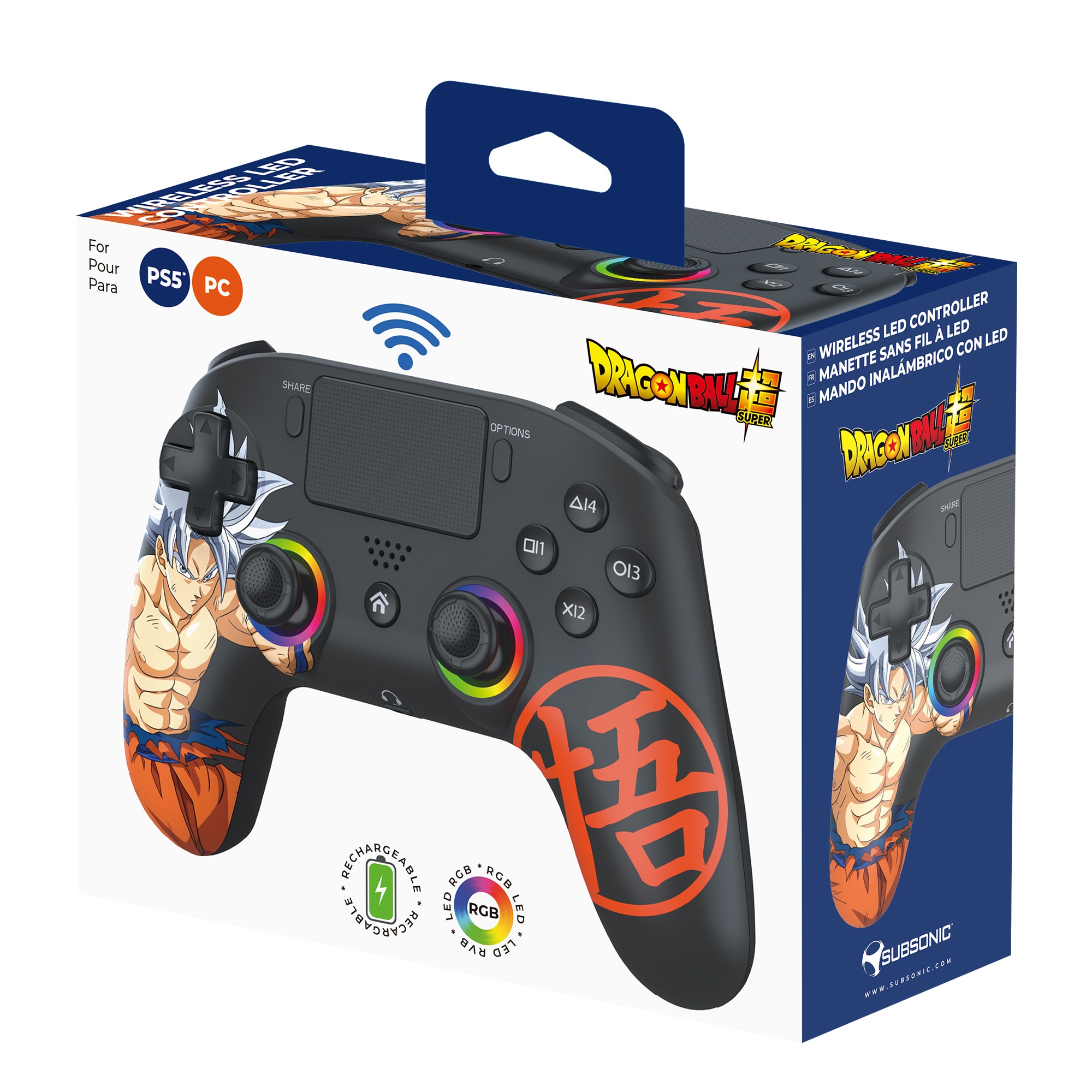 Imagem 0 de Comando S/Fios Led Dragon Ball Goku Ultra Preto- PS5