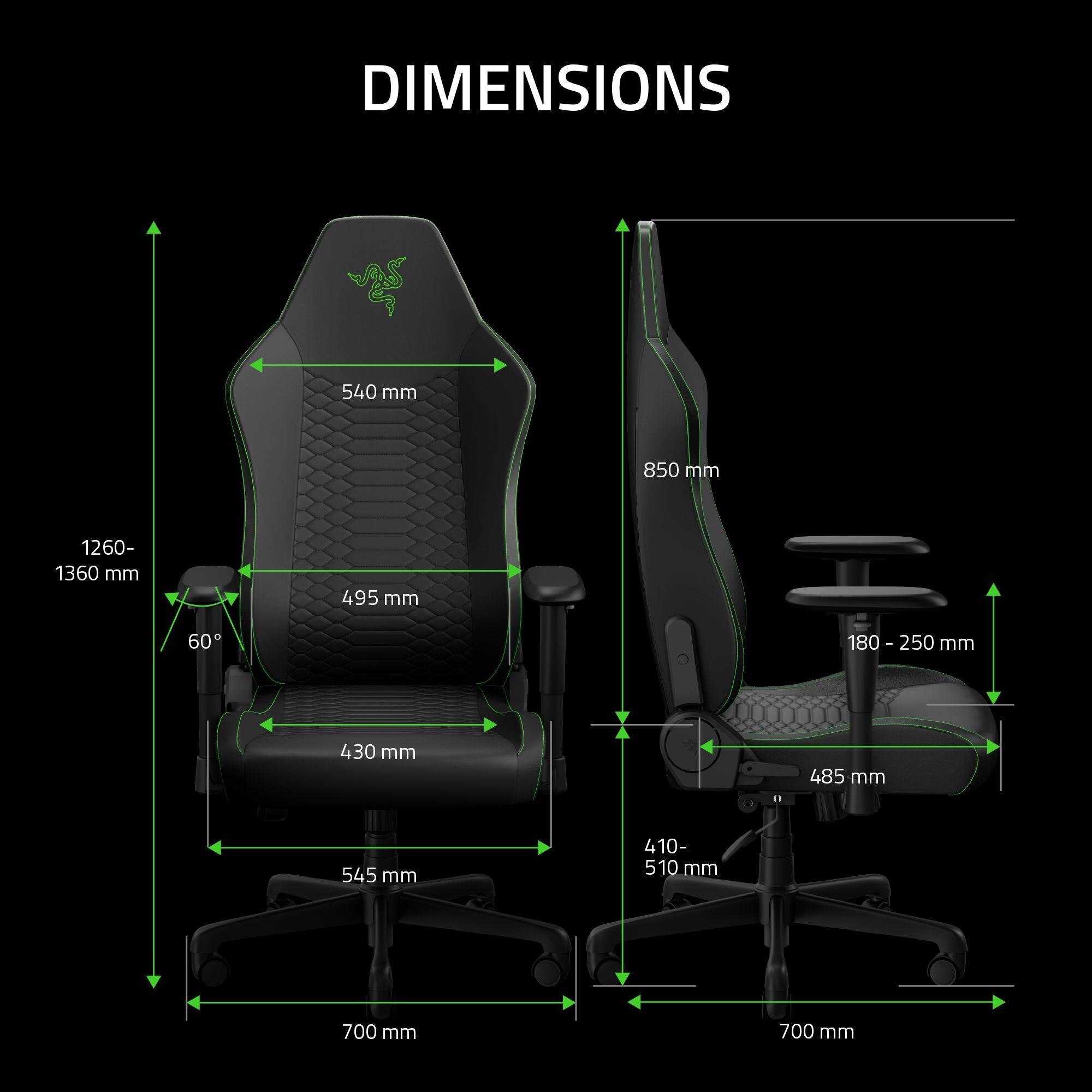 Cadeira Gaming Razer Iskur V2 X NewGen Preto / Verde-8